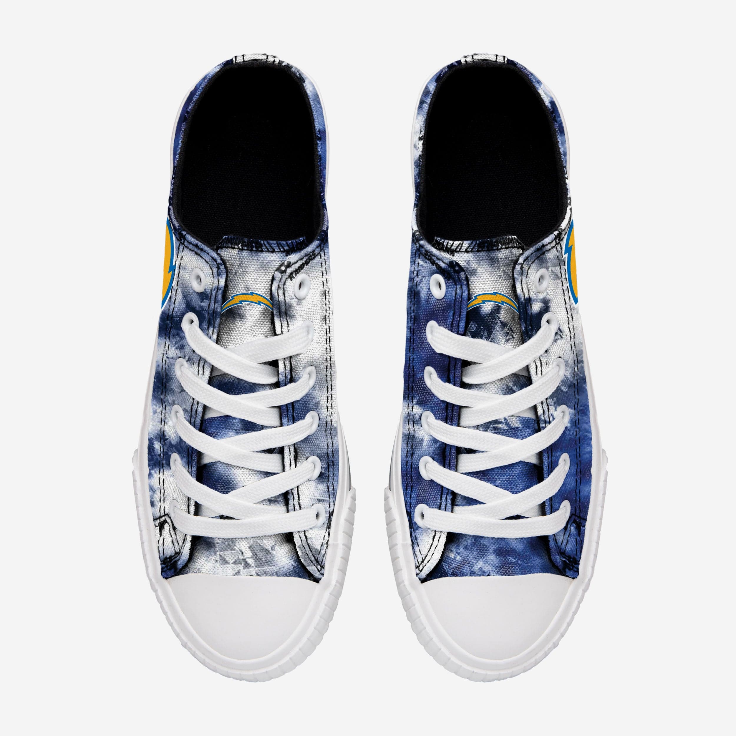Los Angeles Chargers Women's Stylish Low-Top Tie-Dye Canvas Shoes