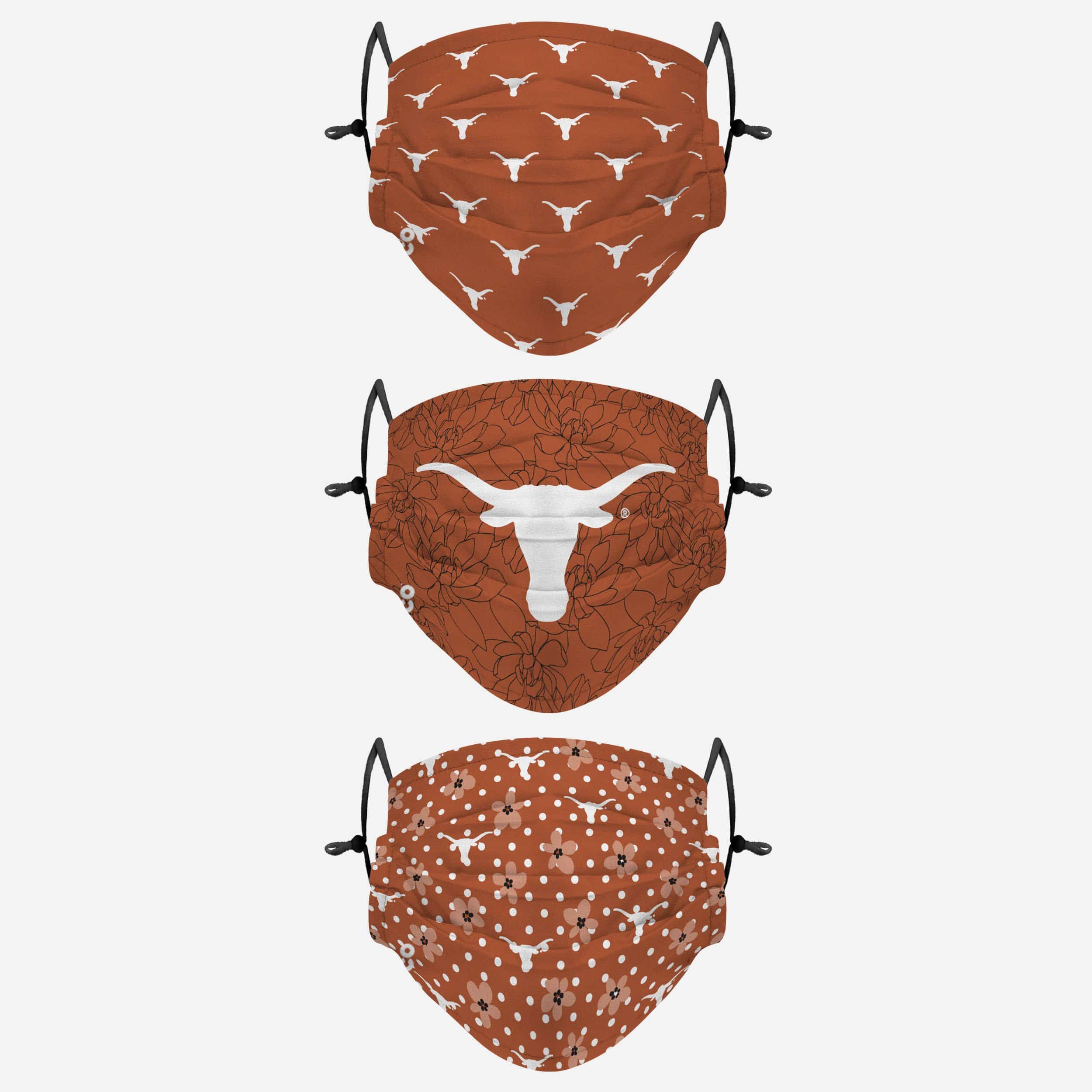 Texas Longhorns Gameday Gardener 3-Pack Stylish Face Covers