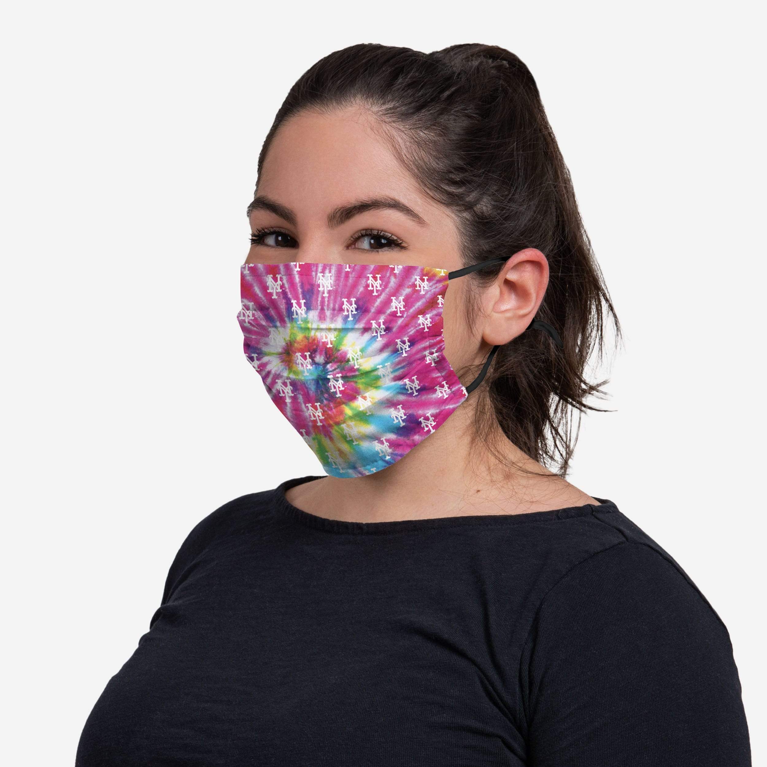 New York Mets Pastel Tie-Dye Adjustable Face Cover - Show Your Team Spirit!