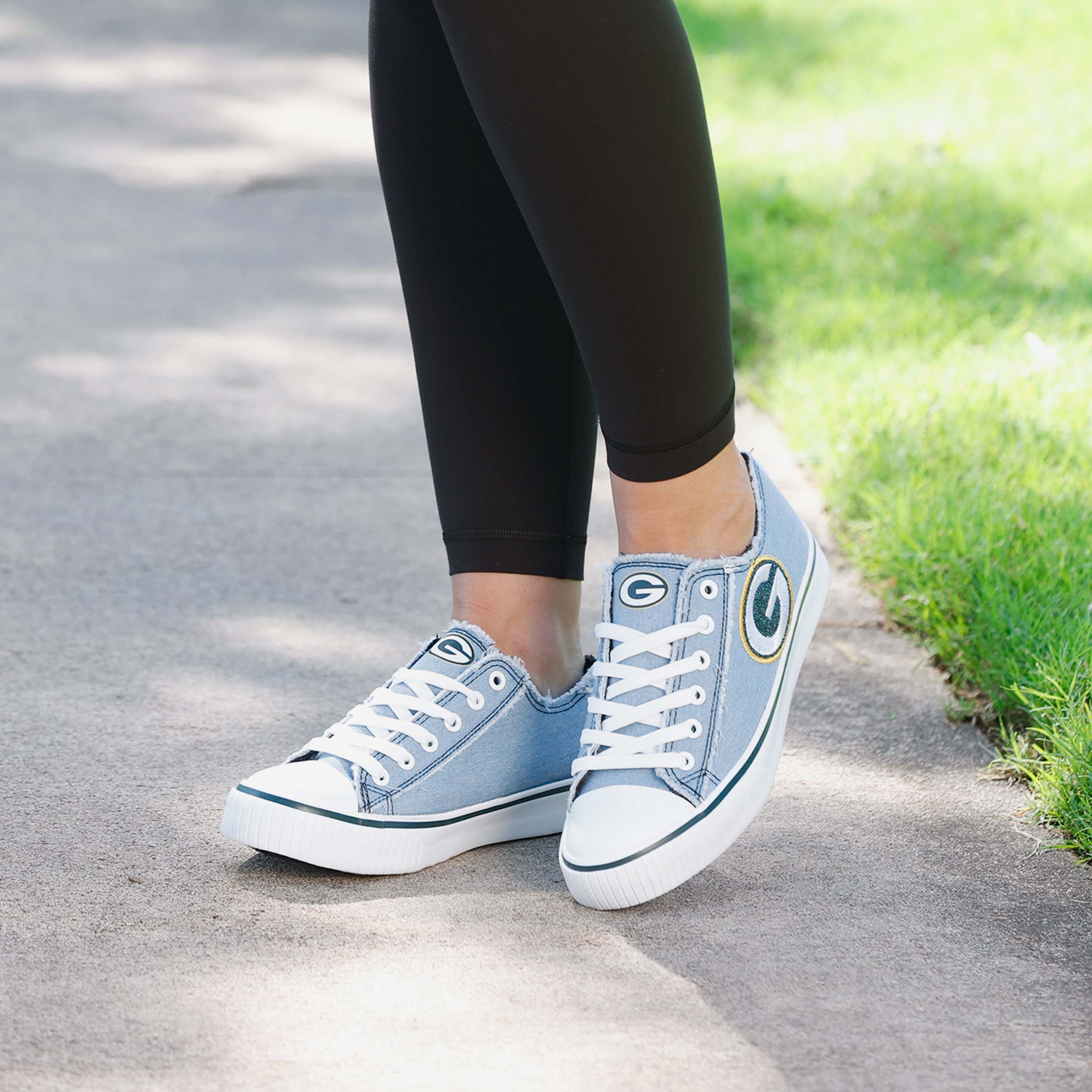 Glamorous Green Bay Packers Women's Denim Low-Top Canvas Shoes
