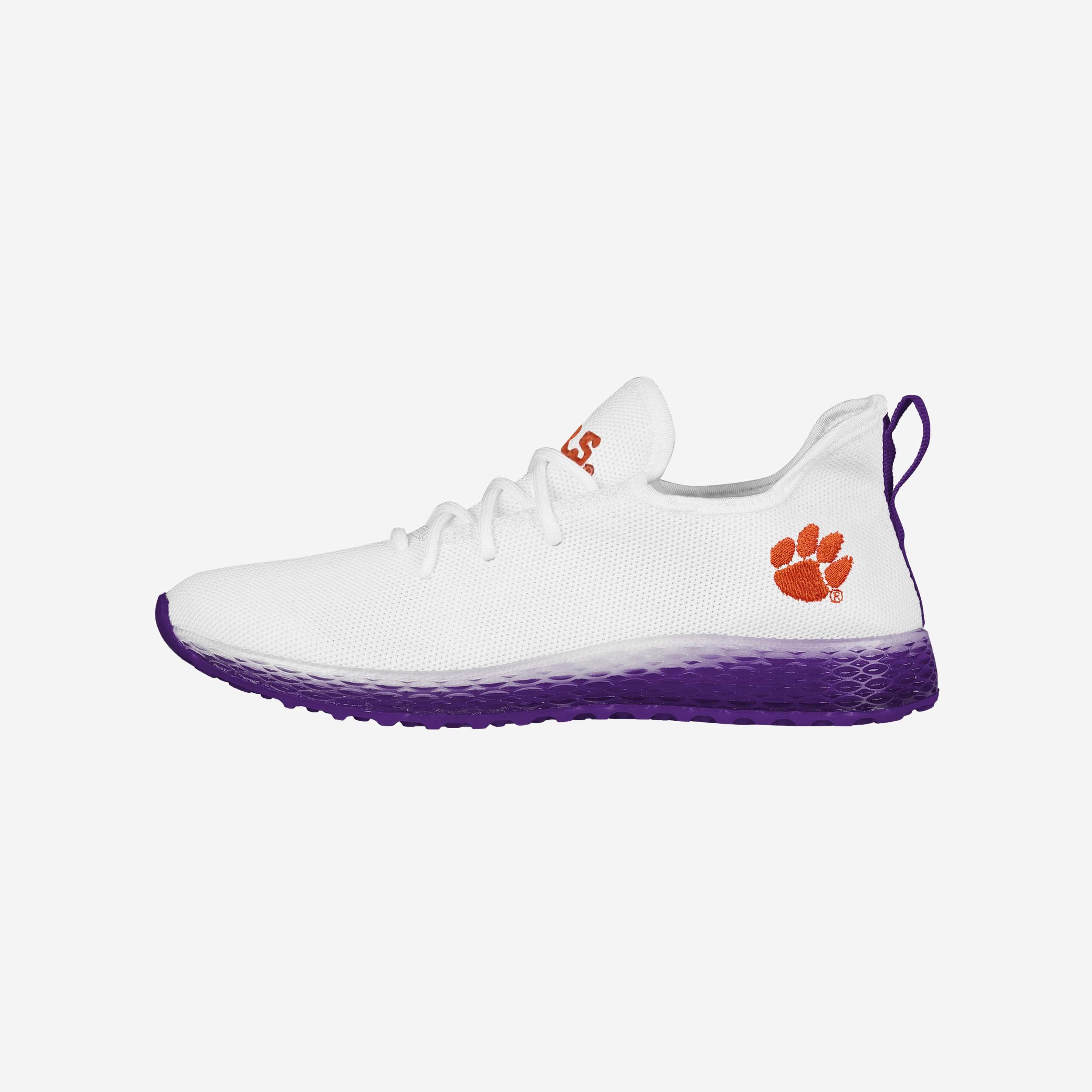 Clemson Tigers Gradient Midsole White Game-Day Sneakers