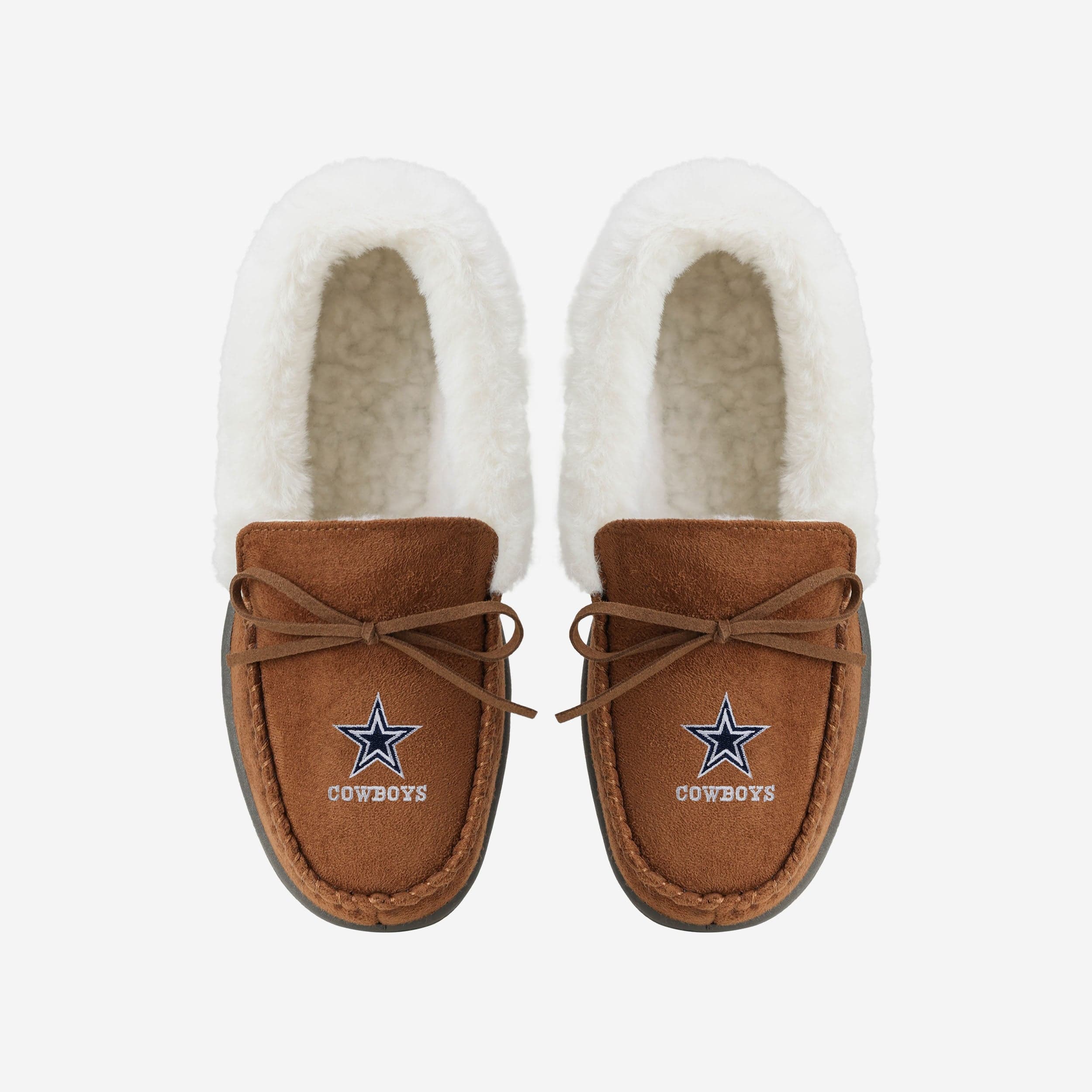 Dallas Cowboys Women's Stylish Tan Moccasin Slippers