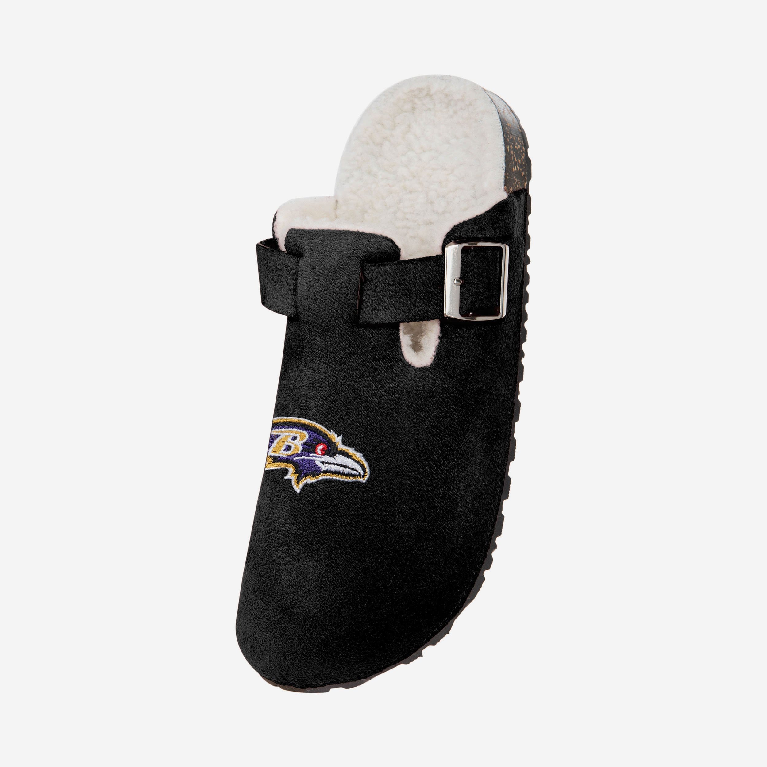 Baltimore Ravens Women's Furry Buckle Clog Slippers - Cozy Team Spirit!