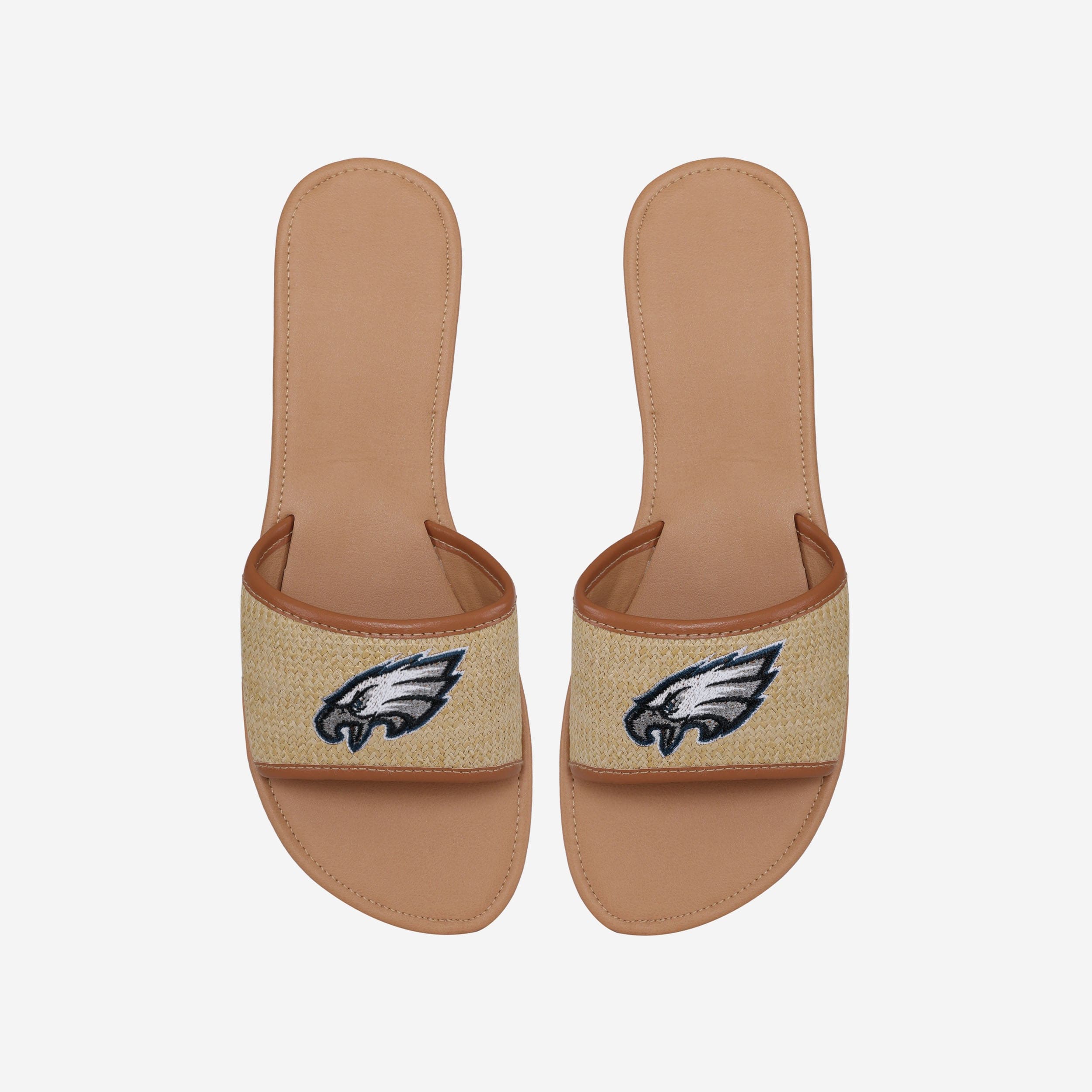 Philadelphia Eagles Women's Stylish Straw Slides for Sun Fun