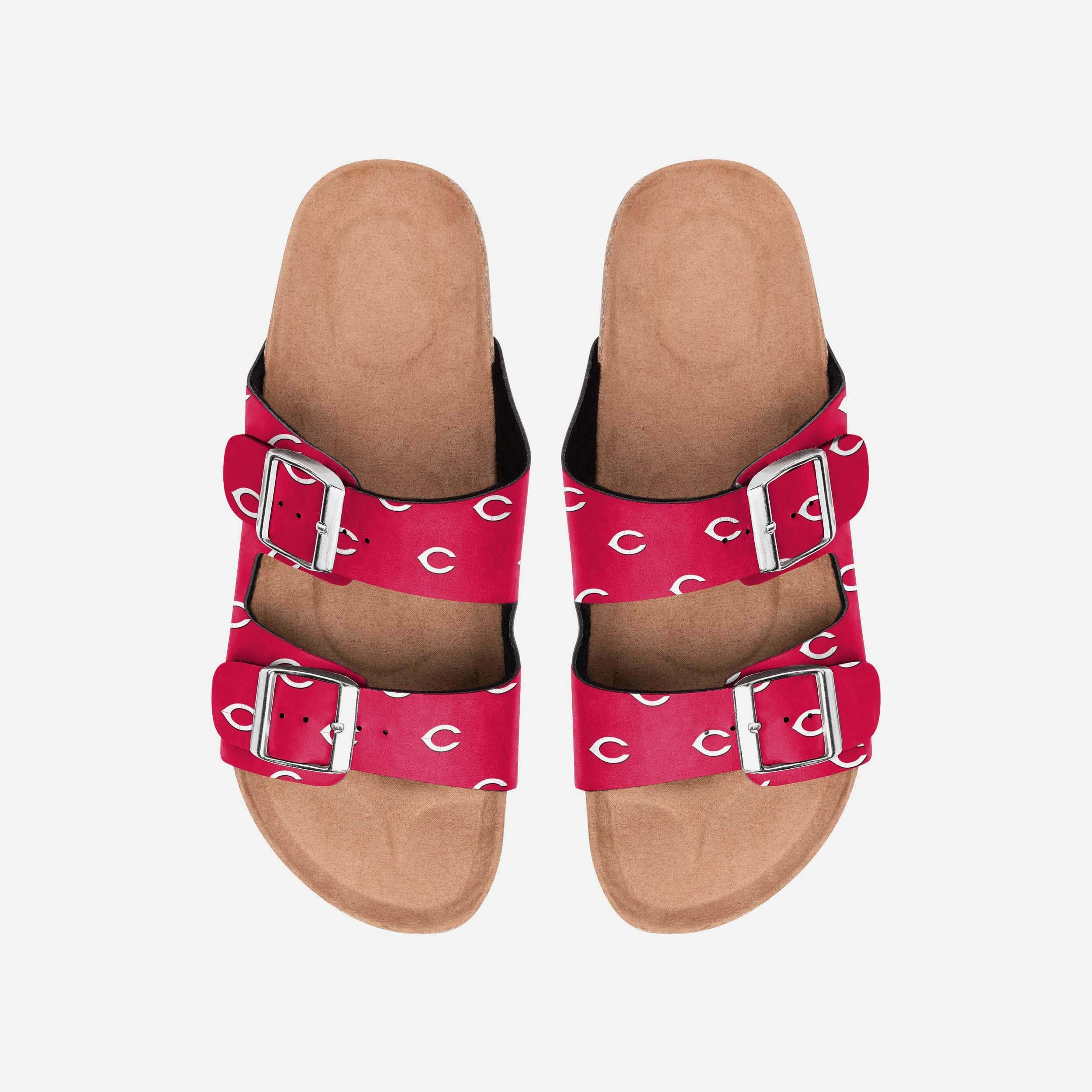 Gorgeous Cincinnati Reds Women's Team Logo Double Buckle Sandals