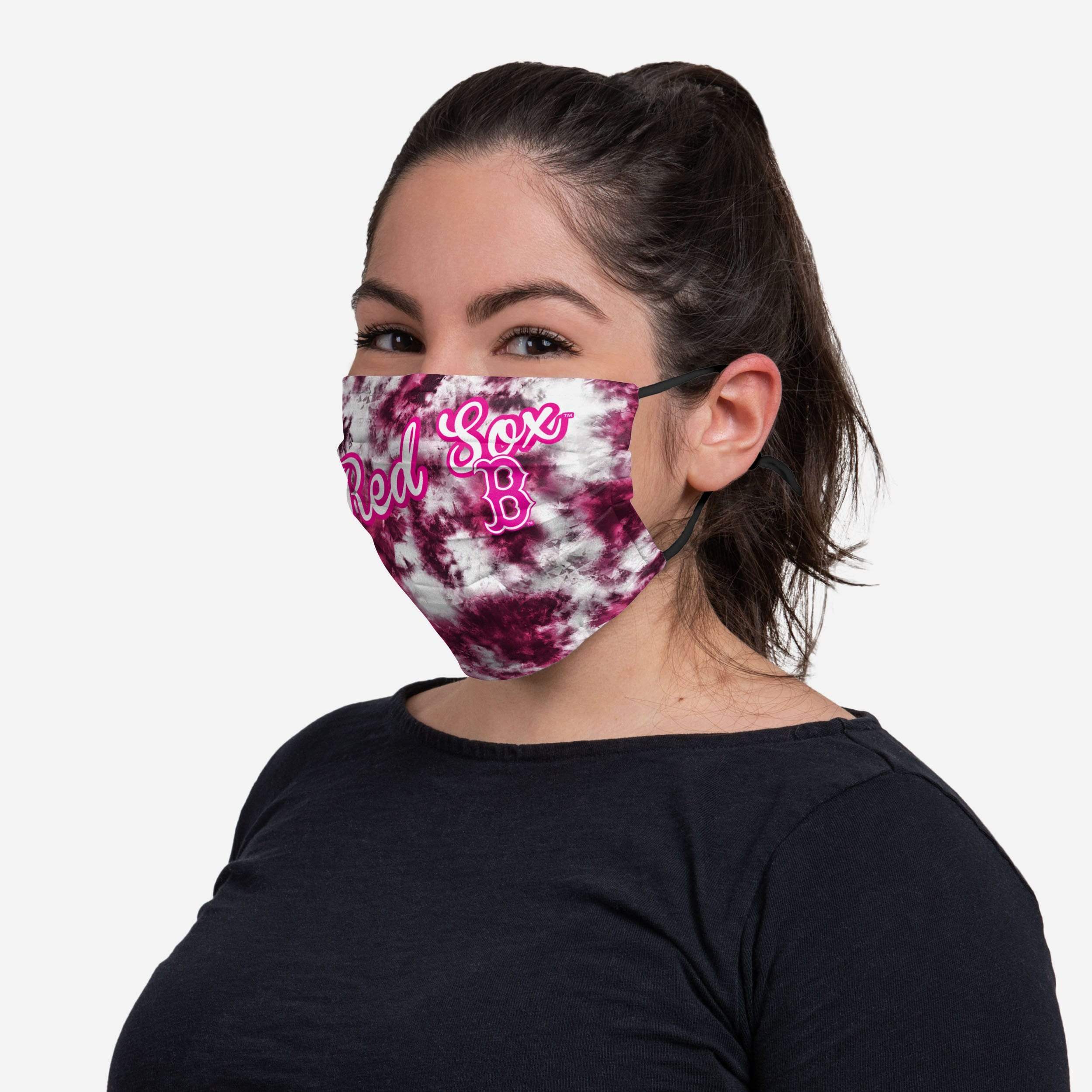 Boston Red Sox Pink Tie-Dye Adjustable Face Cover - Show Your Team Spirit!