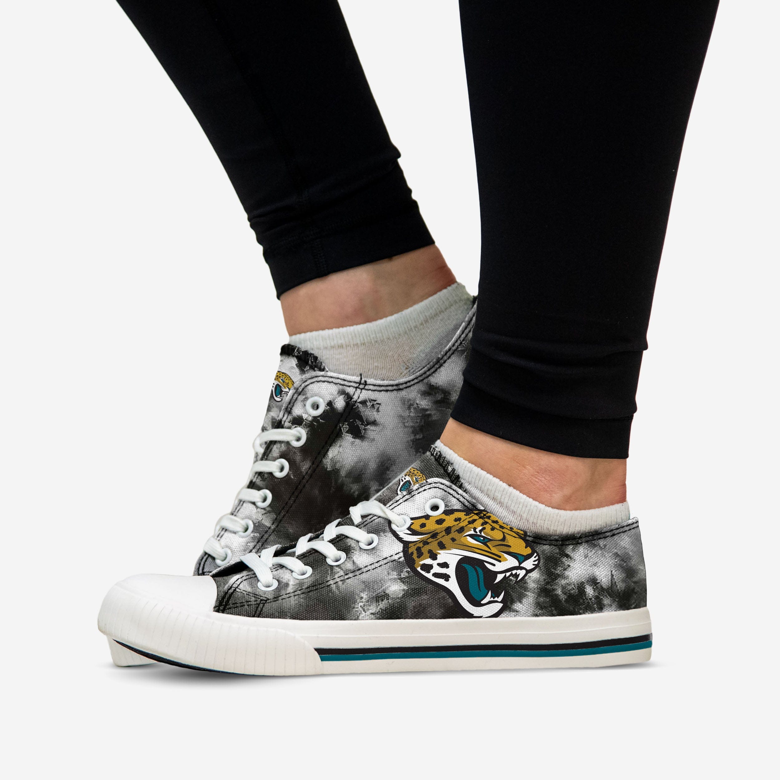 Jacksonville Jaguars Women's Stylish Low-Top Tie-Dye Canvas Shoes