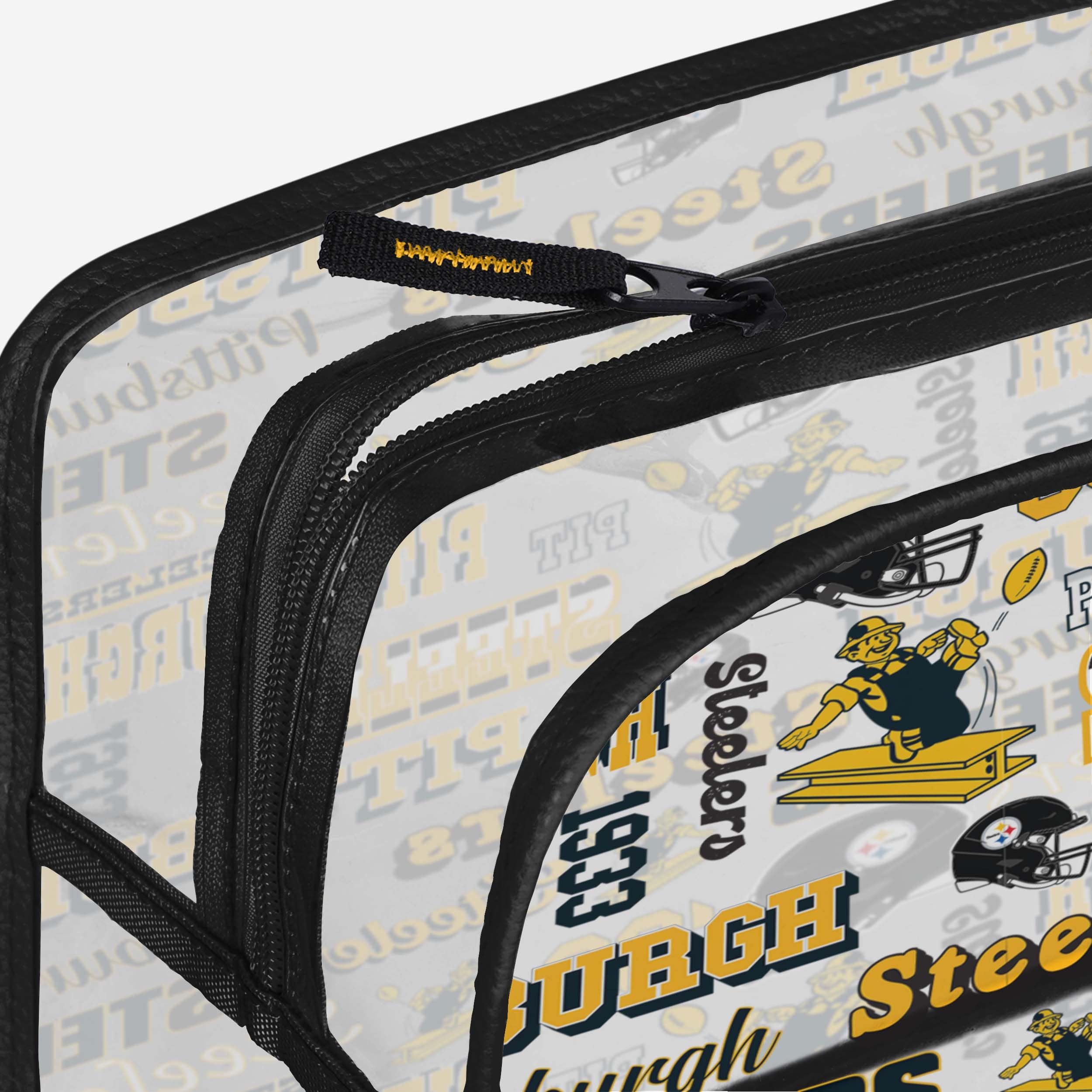 Pittsburgh Steelers Stunning Retro Print Clear Cosmetic Bag - Show Your Fandom!