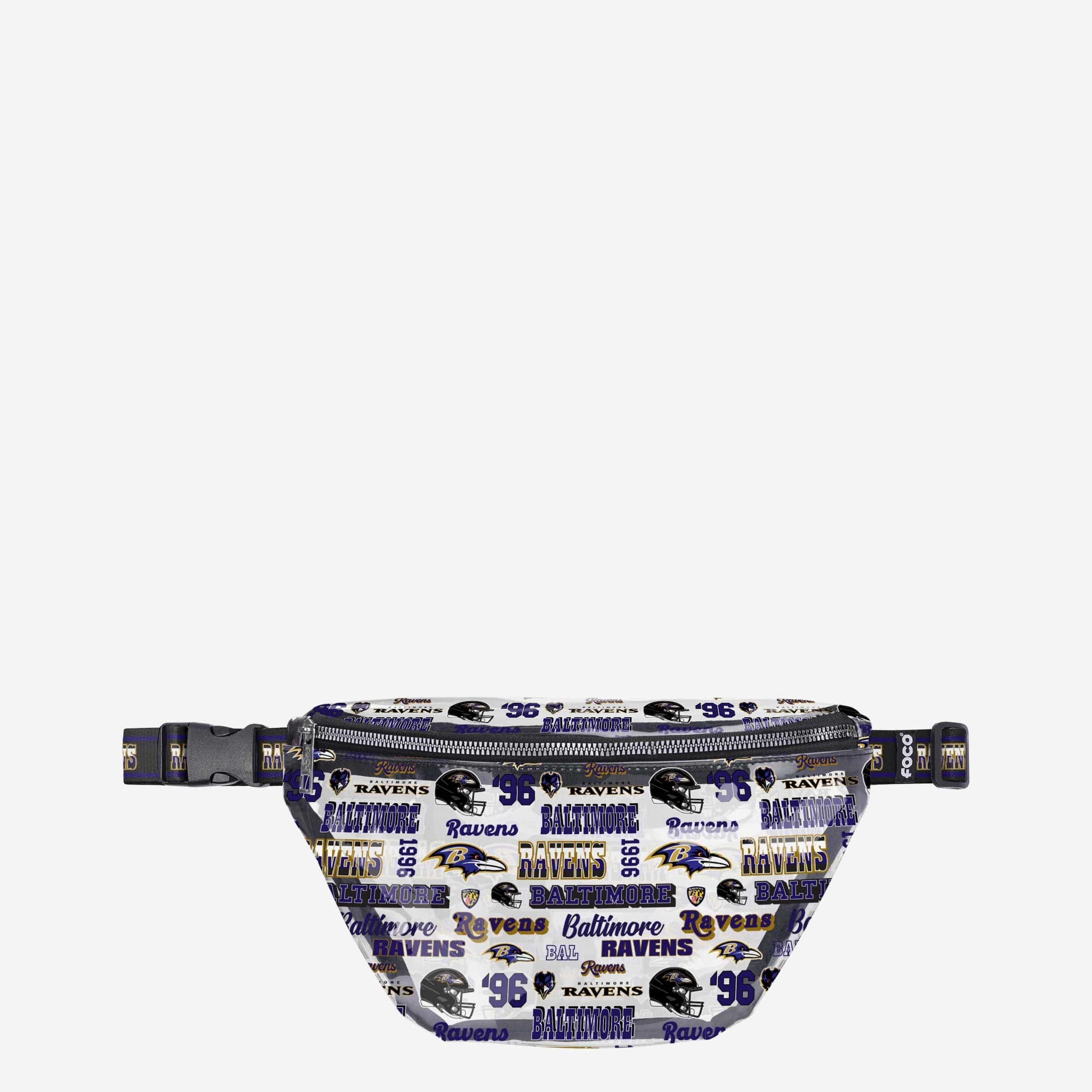 Baltimore Ravens Retro Print Clear Fanny Pack - A Must - Have for Fans!