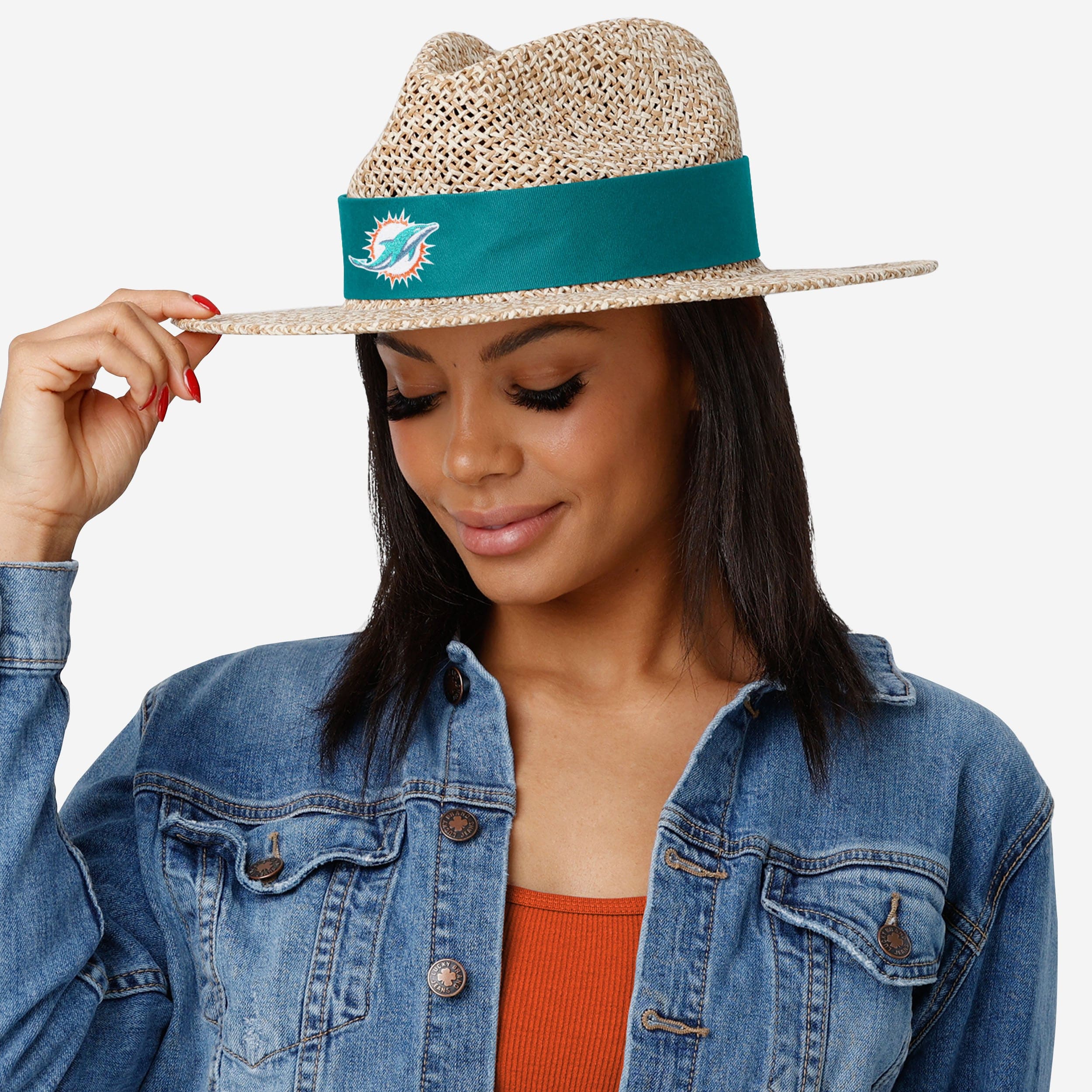 Miami Dolphins Stylish Banded Straw Hat