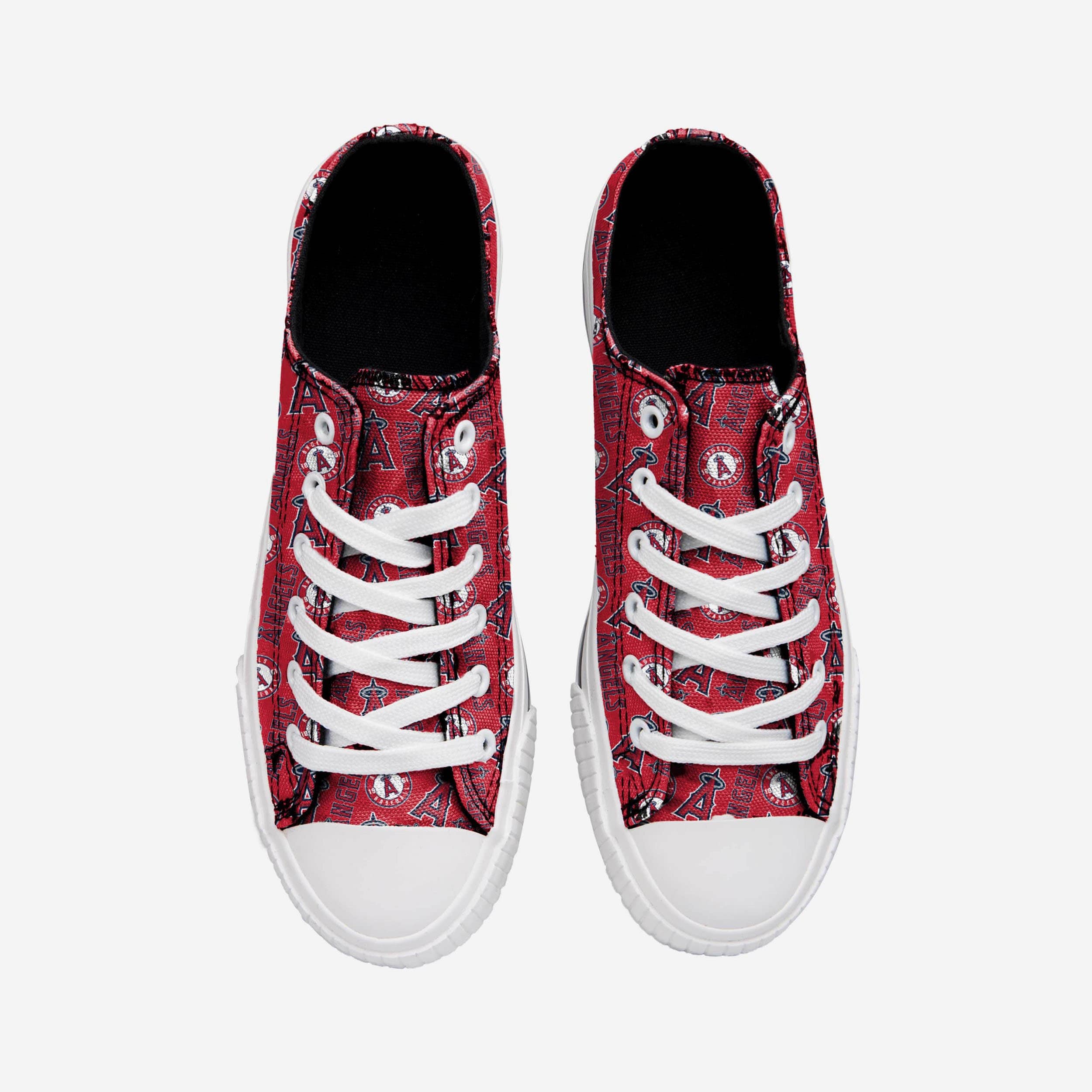 Stylish Los Angeles Angels Women's Low-Top Repeating Print Canvas Shoes