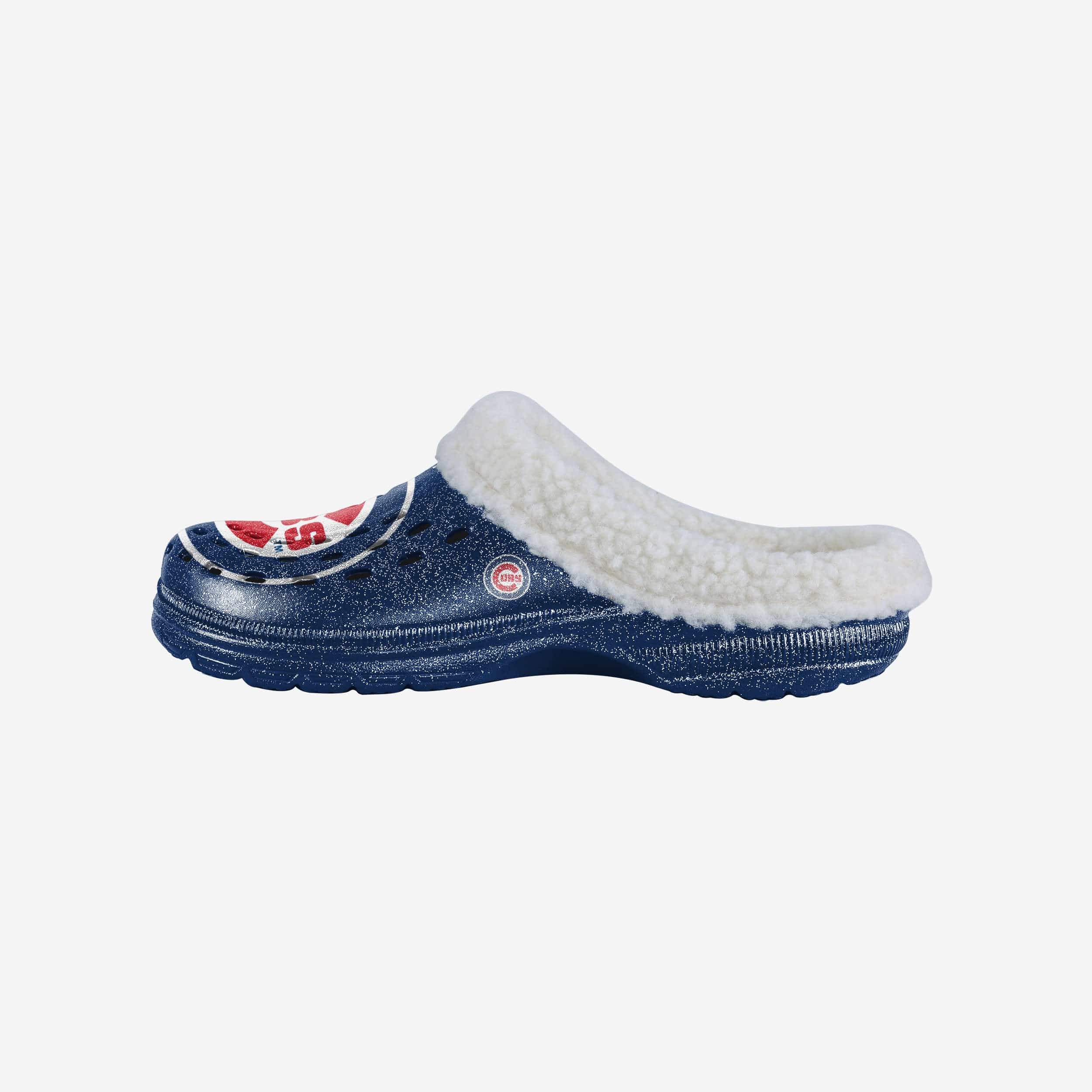 Sparkling Chicago Cubs Women's Sherpa-Lined Glitter Clogs