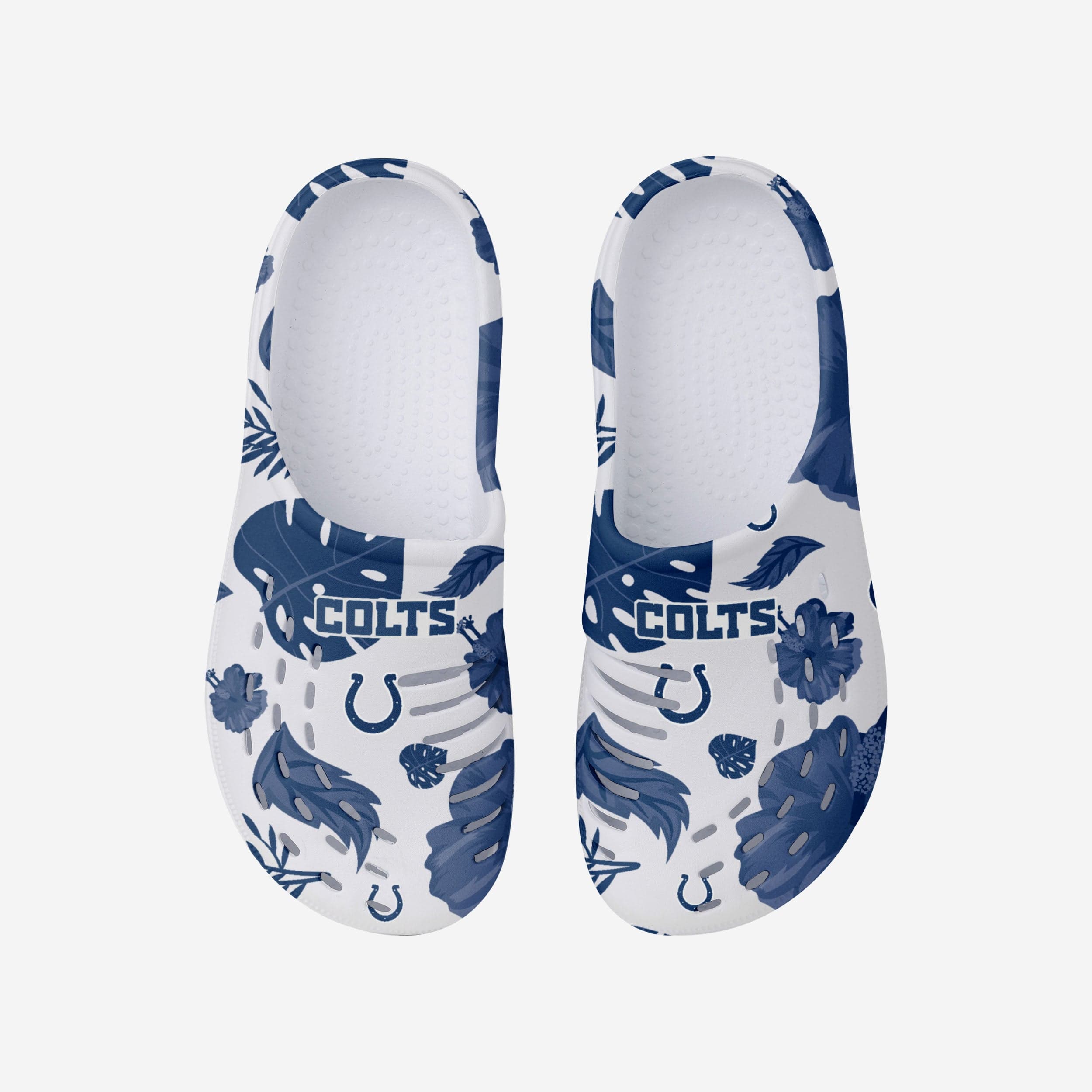 Stylish Indianapolis Colts Women's Floral White Clogs