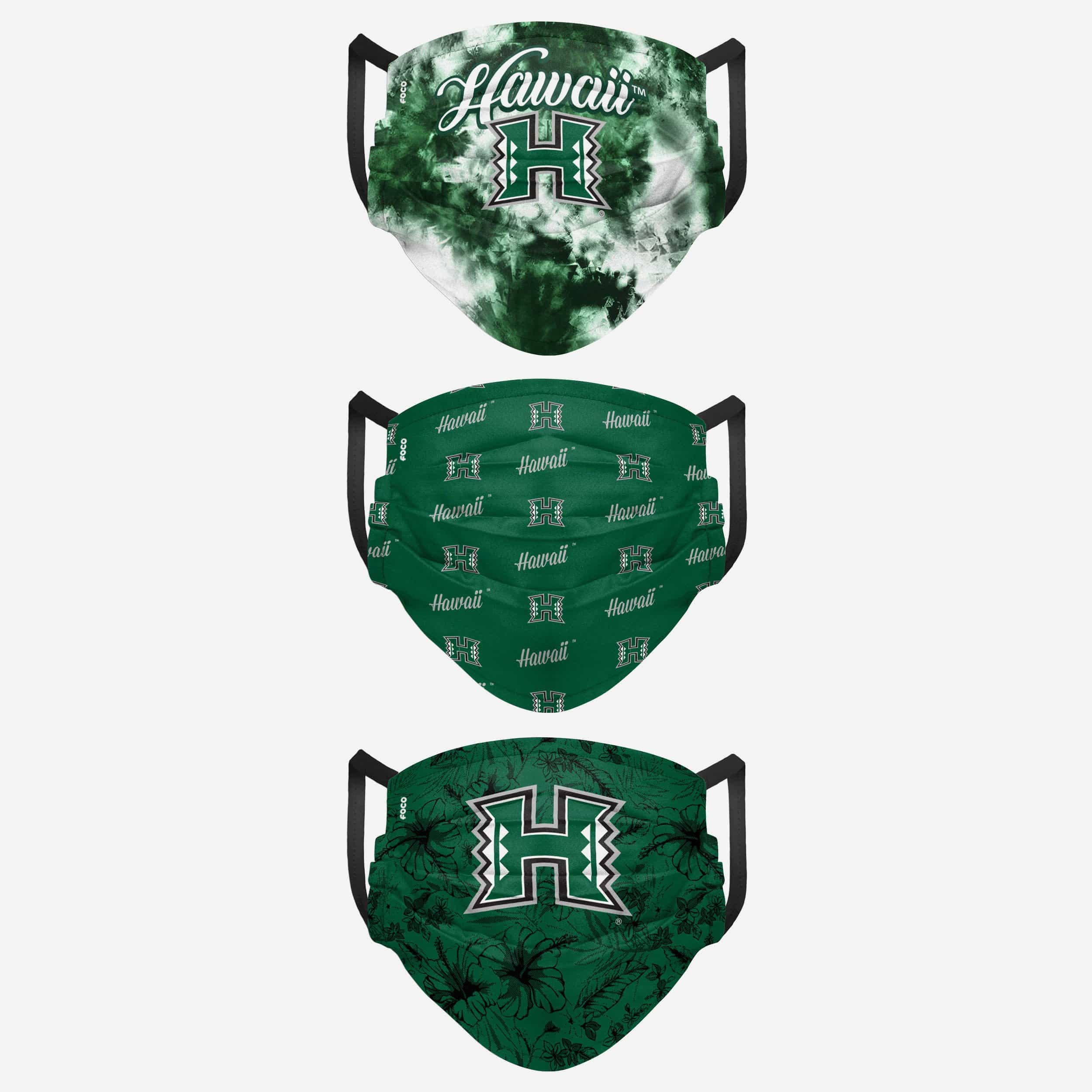 Hawaii Rainbow Warriors Women's Matchday 3-Pack Fashion Face Covers - Show Your Team Spirit!