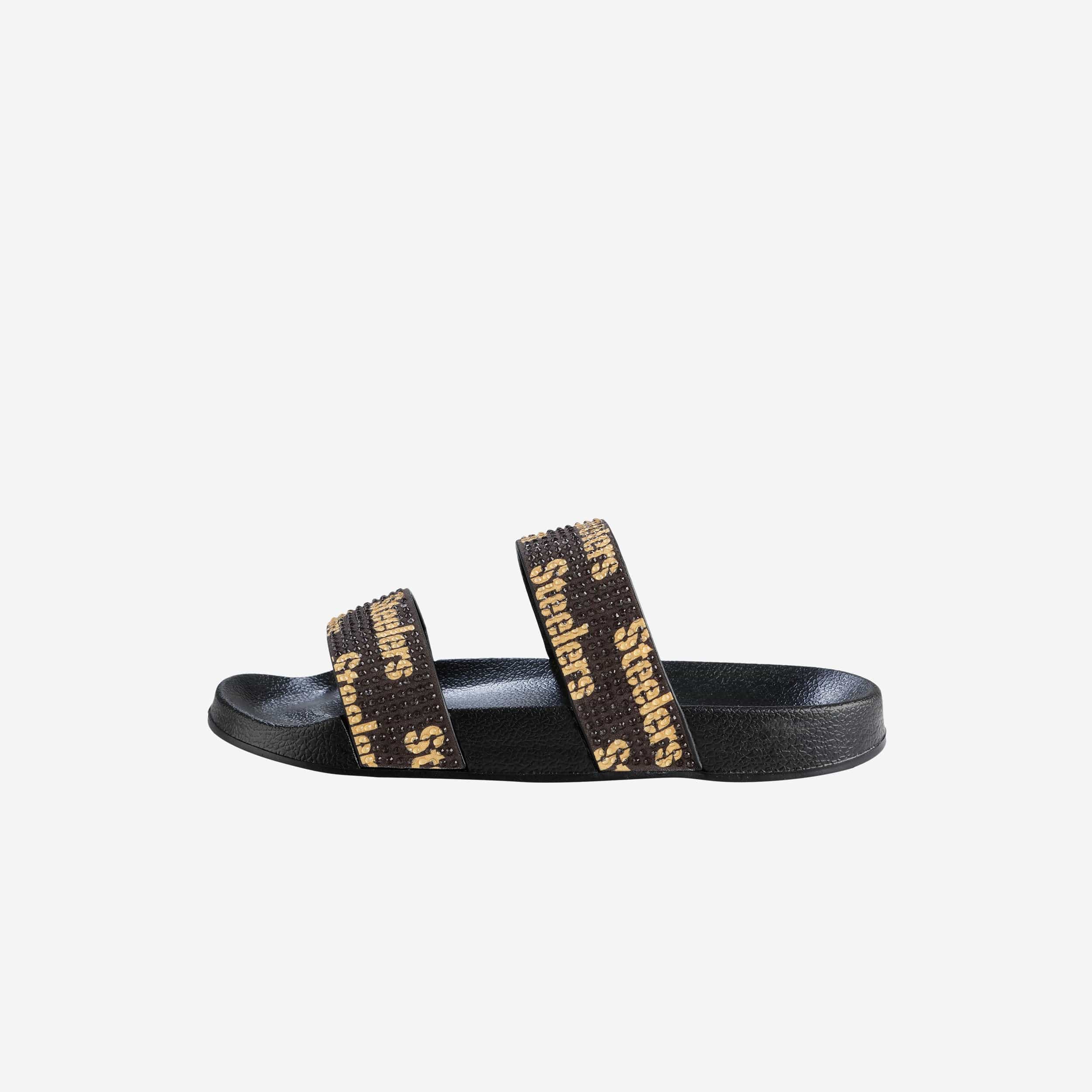 Sparkling Pittsburgh Steelers Women's Double Strap Sandals