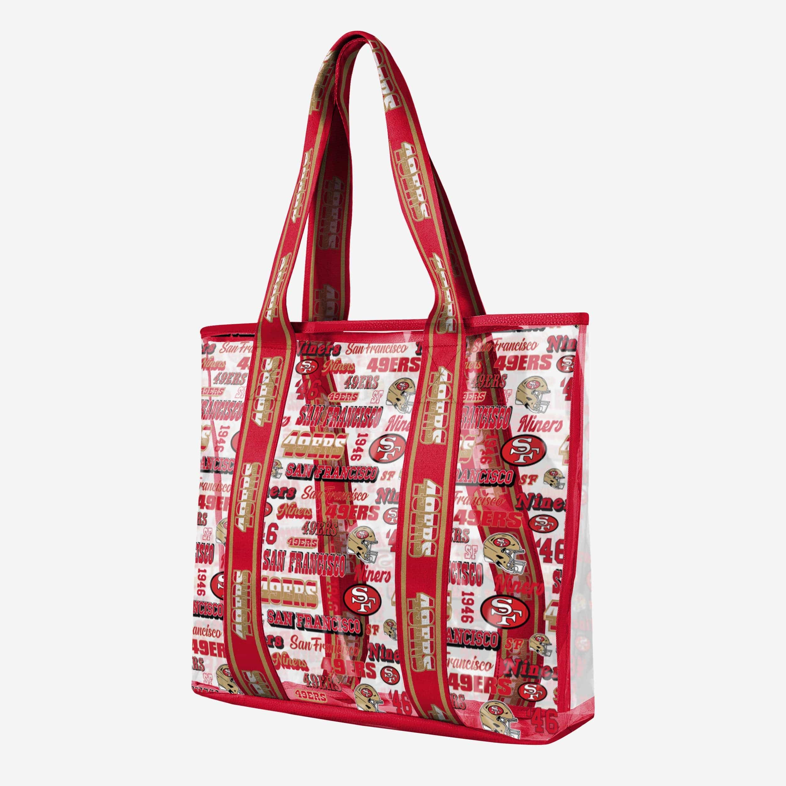 San Francisco 49ers Retro Print Clear Tote Bag - Show Your Fandom!