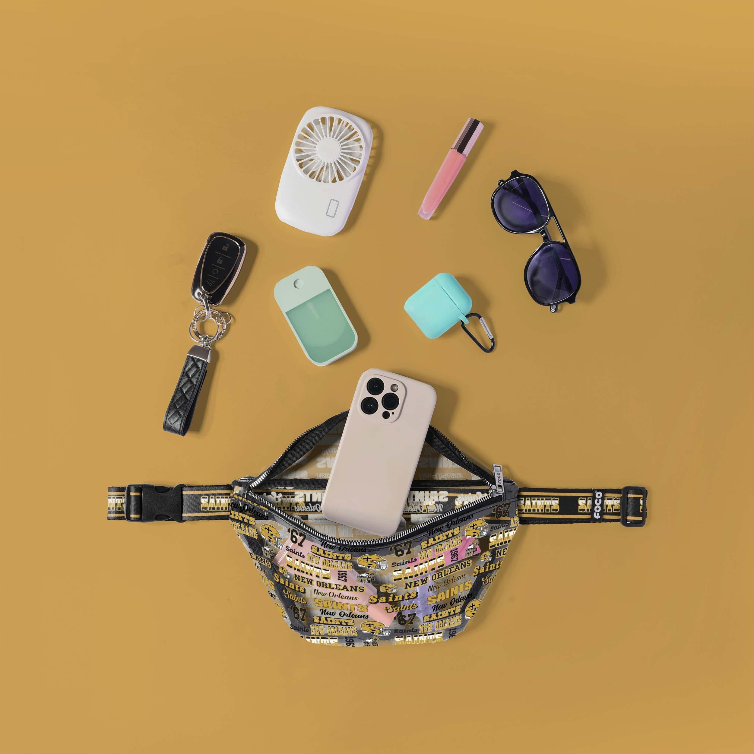 New Orleans Saints Retro Print Clear Fanny Pack - A Must - Have for Fans!