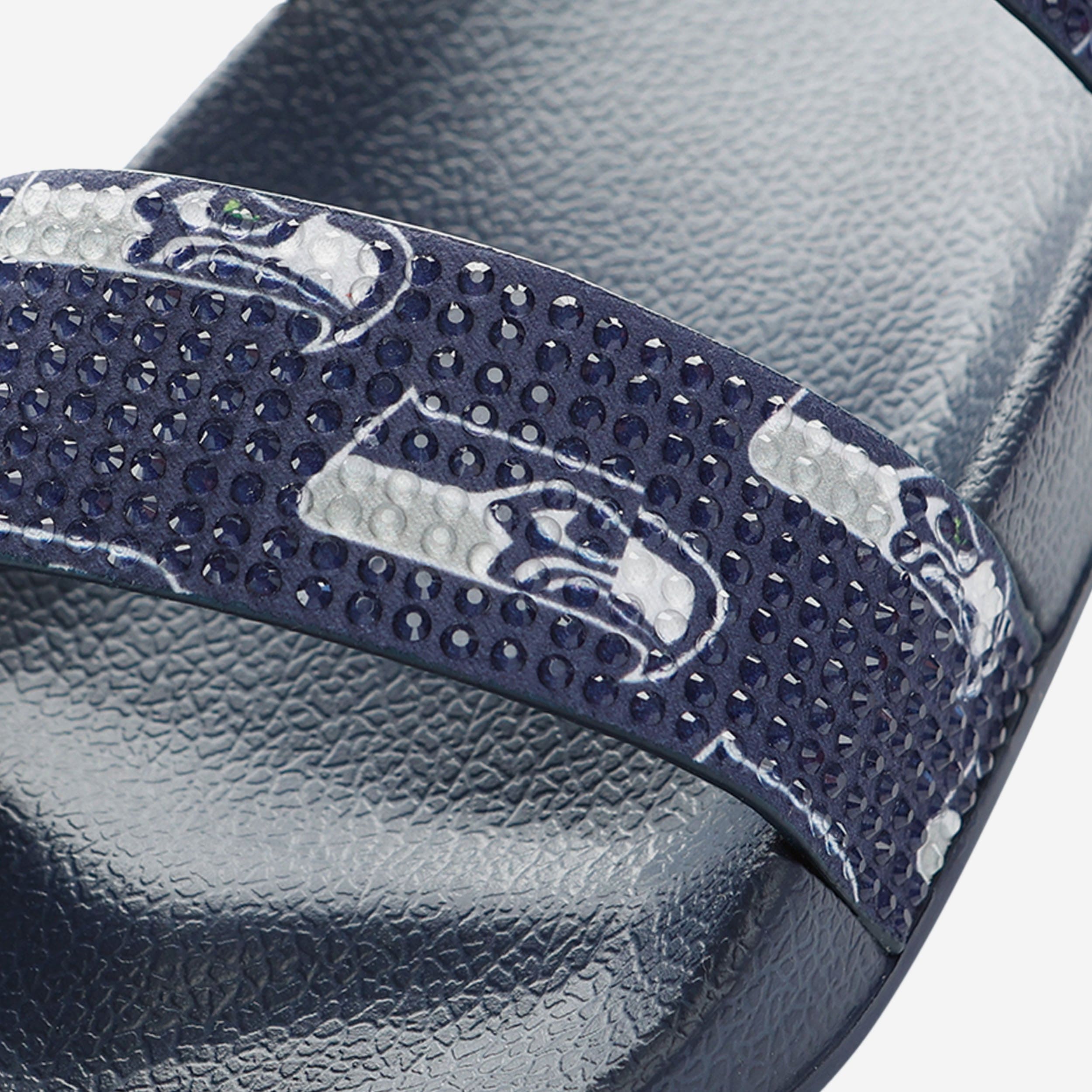 Glamorous Seattle Seahawks Women's Double Strap Shimmer Sandals