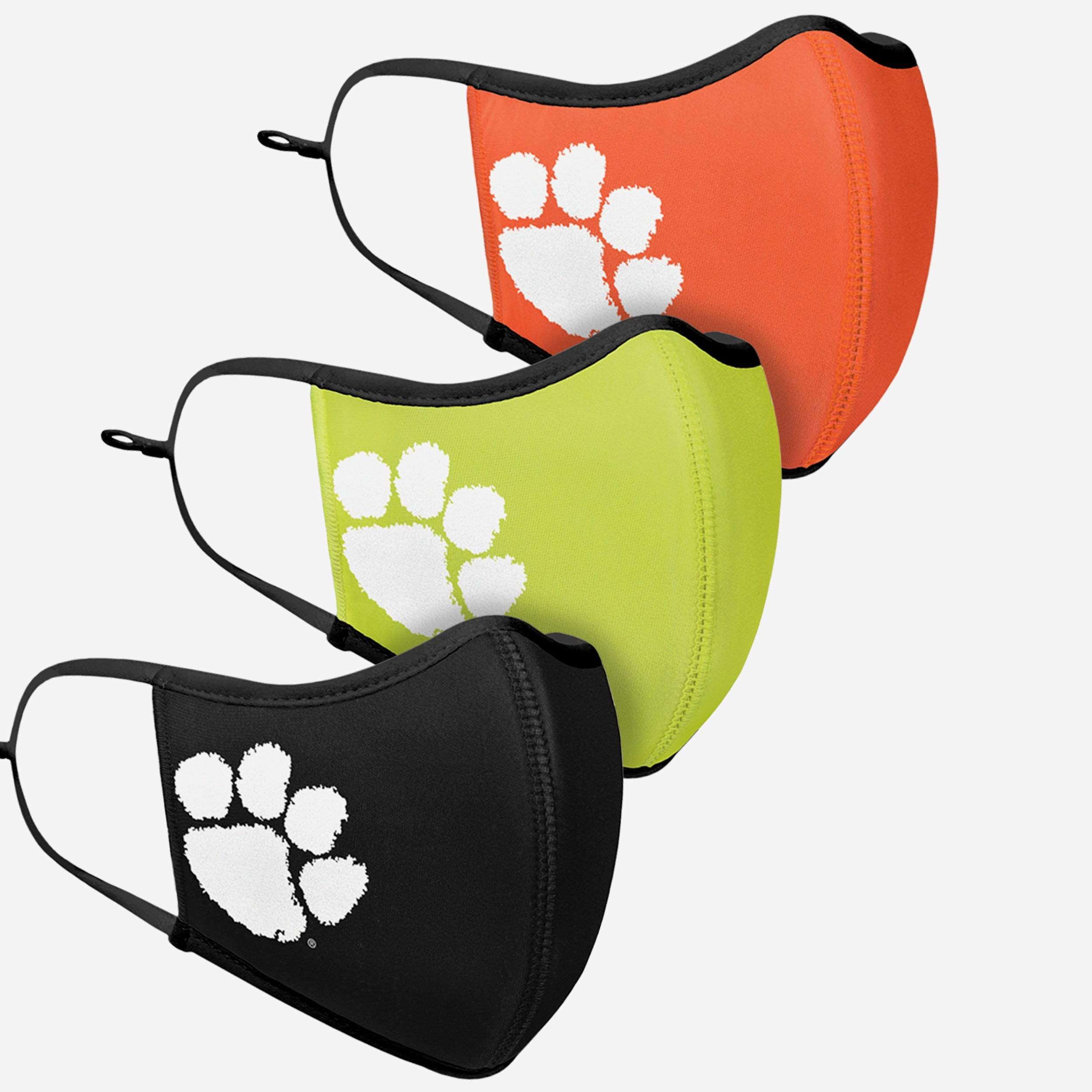 Clemson Tigers Highlighted 3-Pack Sports Face Covers - A Must-Have!