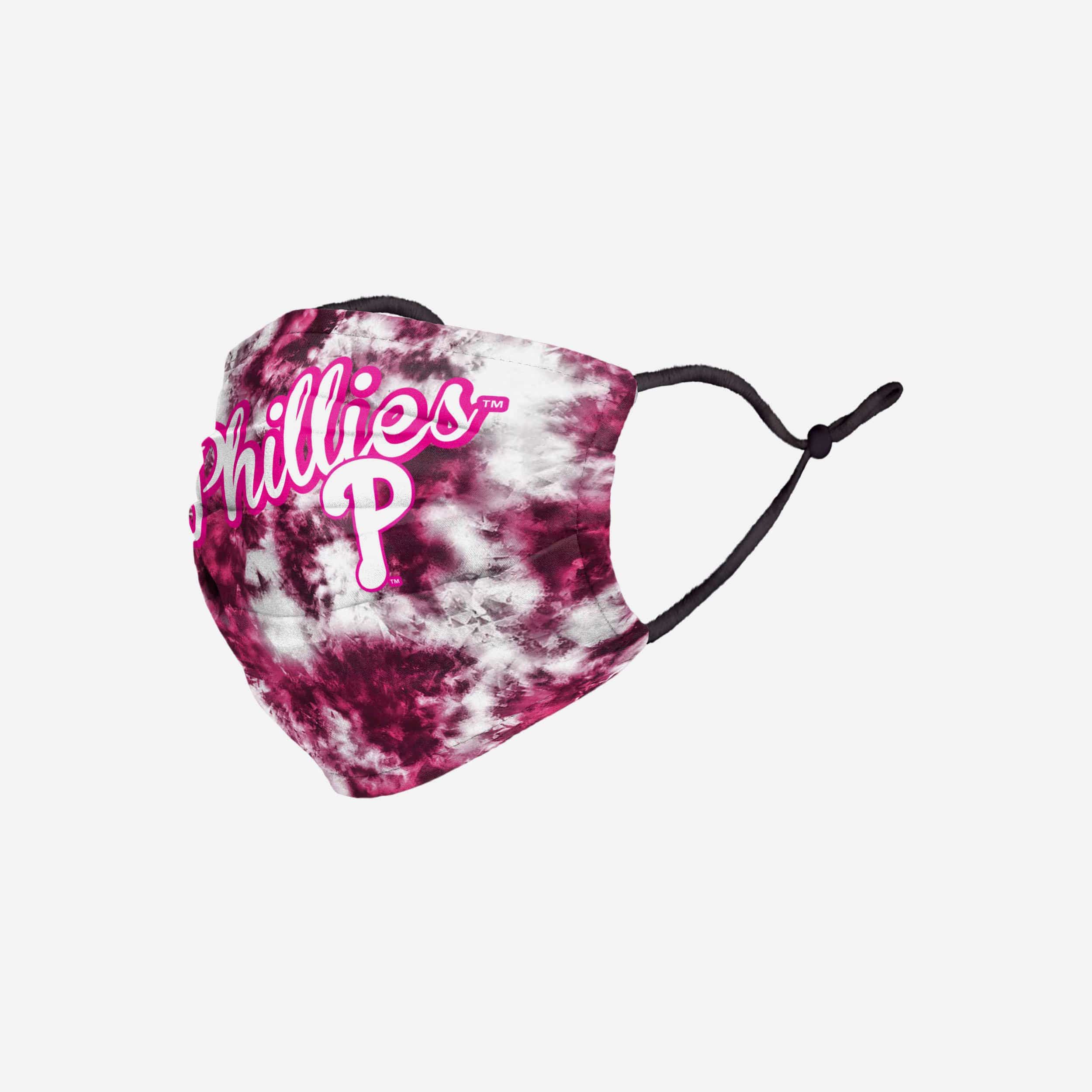 Get Your Philadelphia Phillies Pink Tie - Dye Adjustable Face Cover Now!