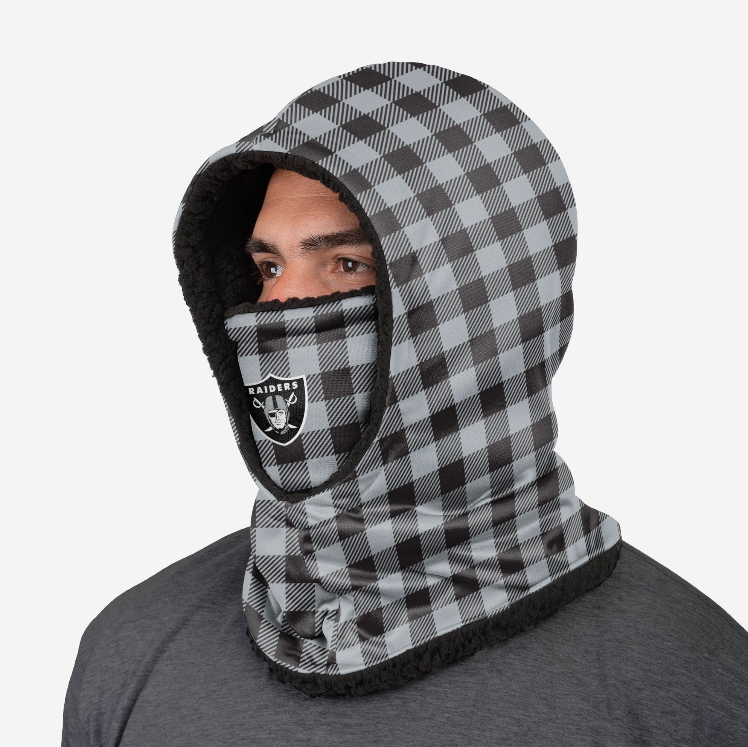 Las Vegas Raiders Plaid Hooded Gaiter - The Ultimate Team Fashion Accessory