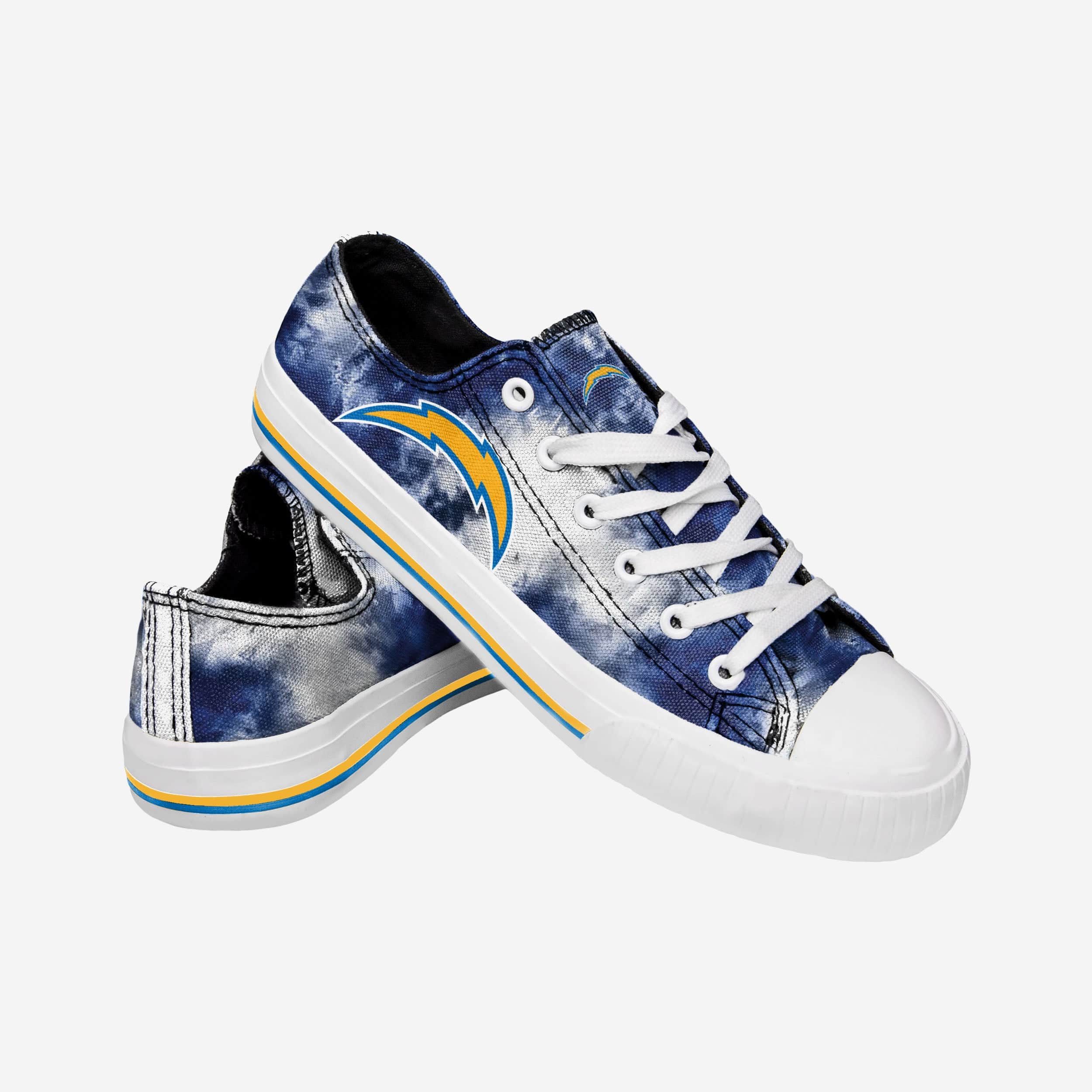 Los Angeles Chargers Women's Stylish Low-Top Tie-Dye Canvas Shoes
