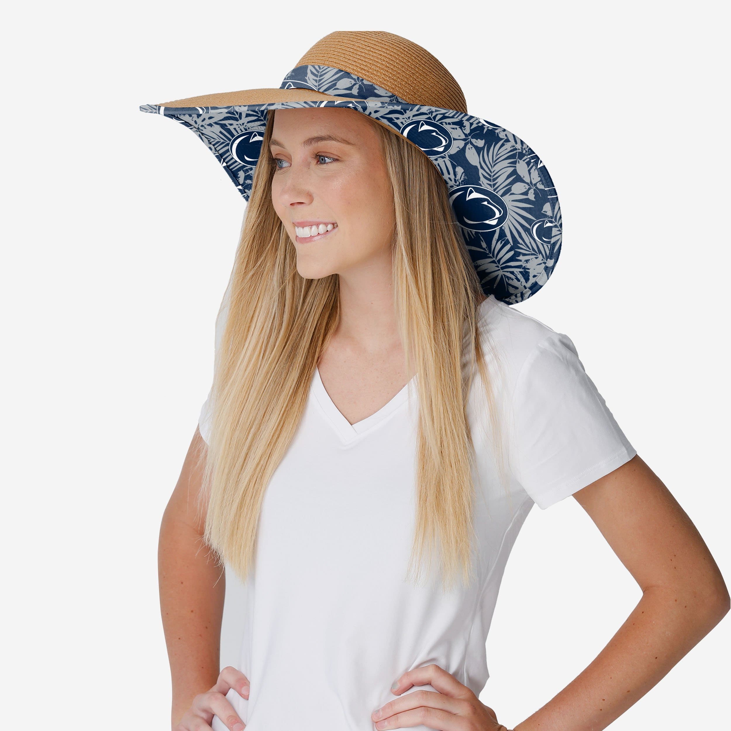 Penn State Nittany Lions Stylish Women's Floral Straw Hat