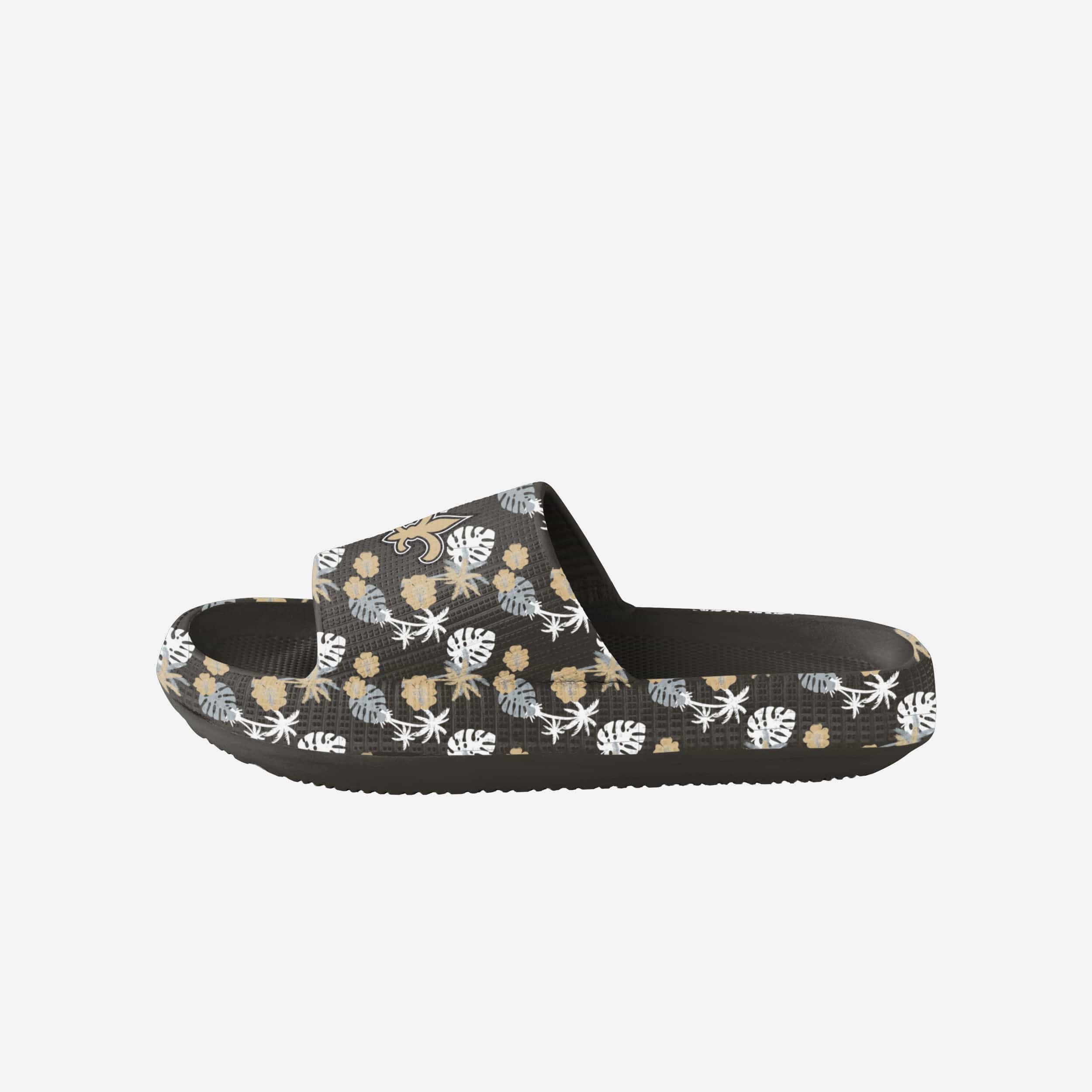 New Orleans Saints Women's Stylish Floral Pillow Slides