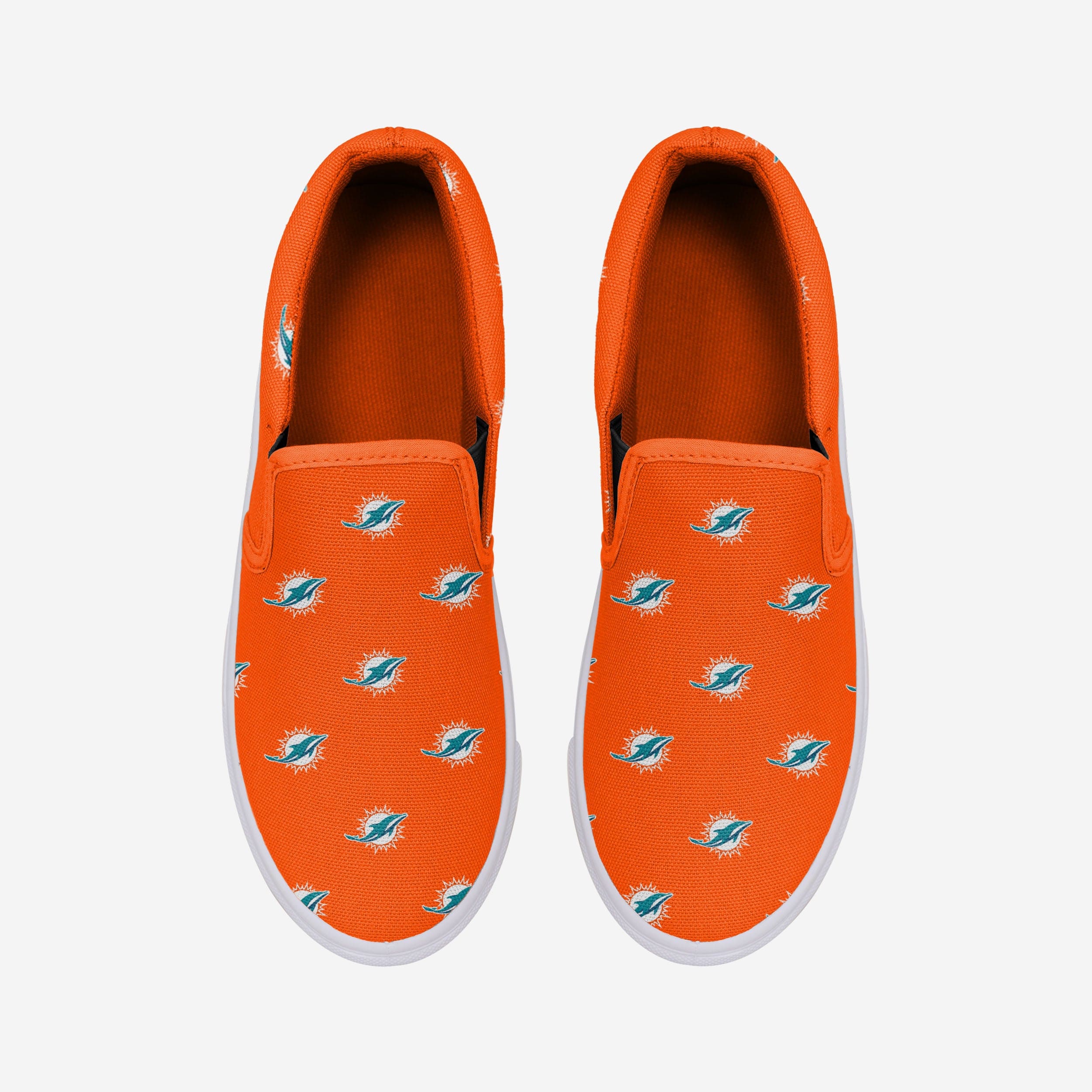 Stylish Miami Dolphins Women's Repeat Logo Slip-On Canvas Shoes