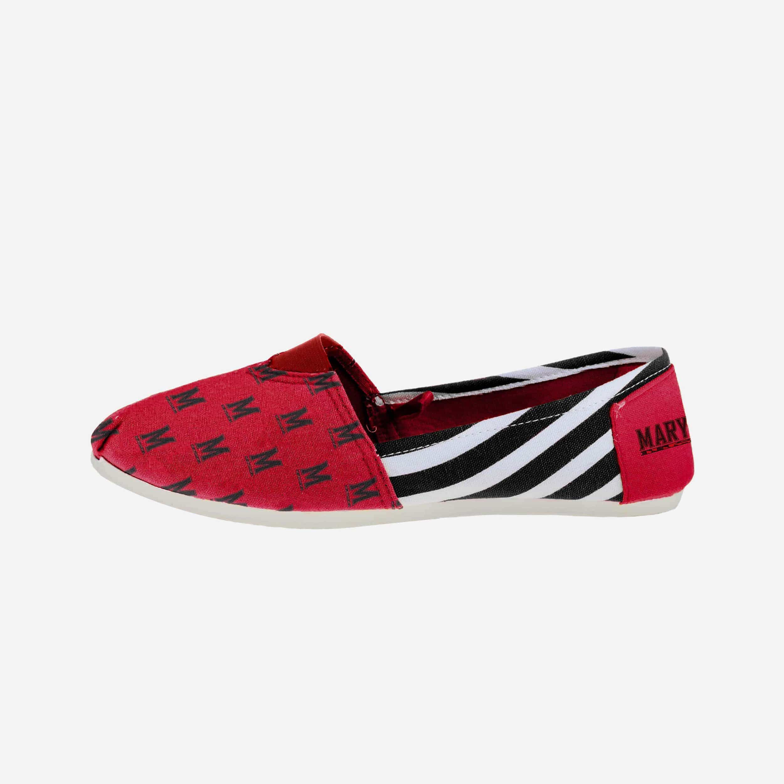 Maryland Terrapins Women's Stylish Stripe Canvas Shoes - Comfort & Team Spirit