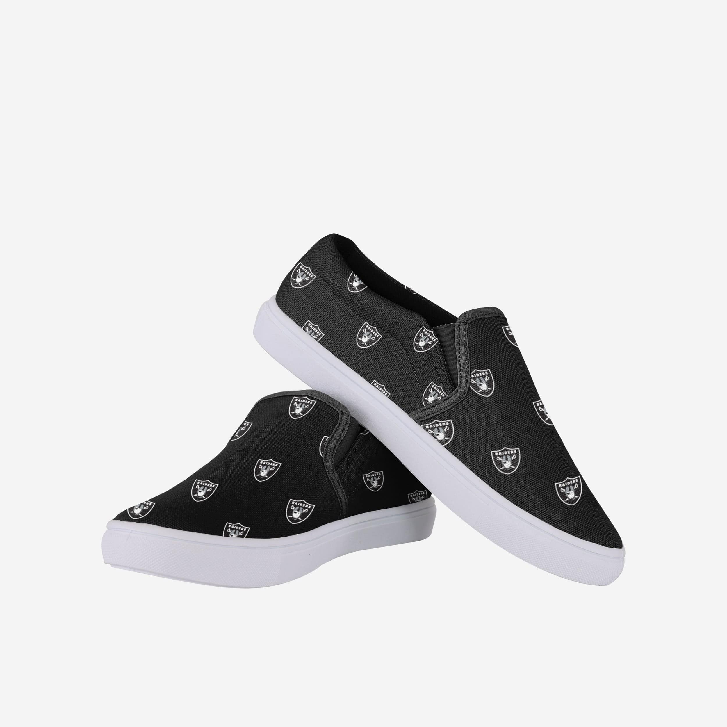 Stylish Las Vegas Raiders Women's Repeat Logo Slip-On Canvas Shoes