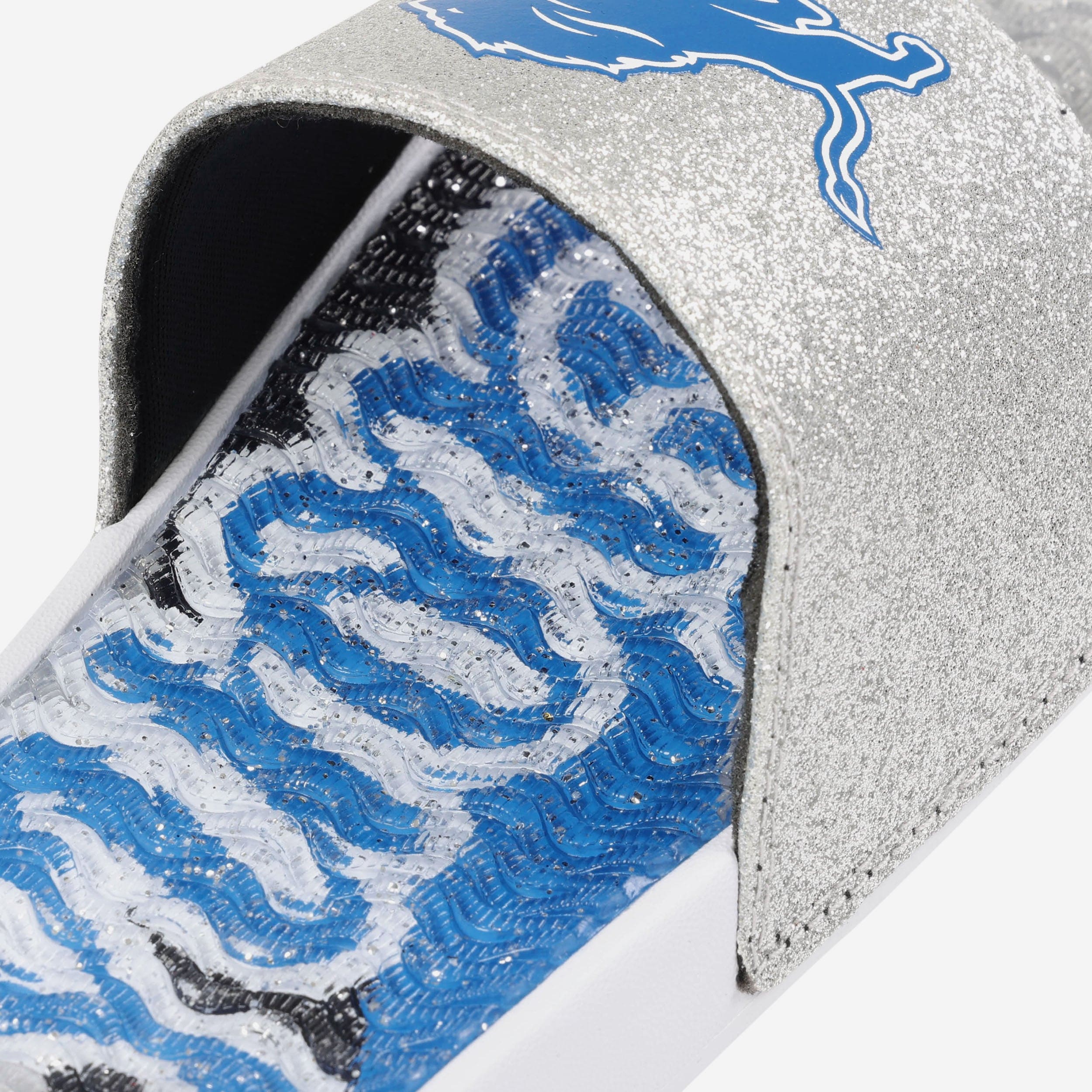 Detroit Lions Women's Sparkling Gel Slides - Unleash Your Team Spirit!