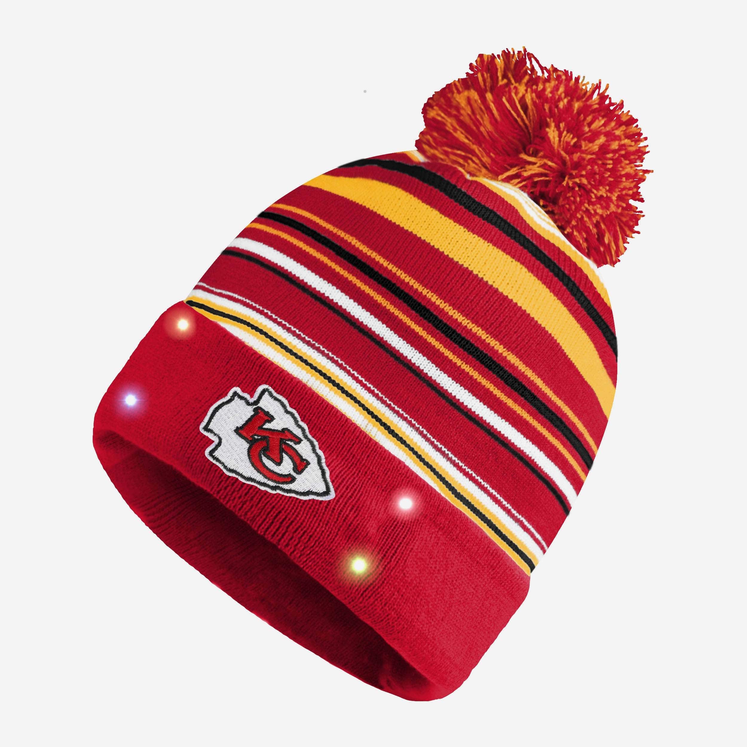 Kansas City Chiefs Cool Horizontal Stripe Light - Up Beanie