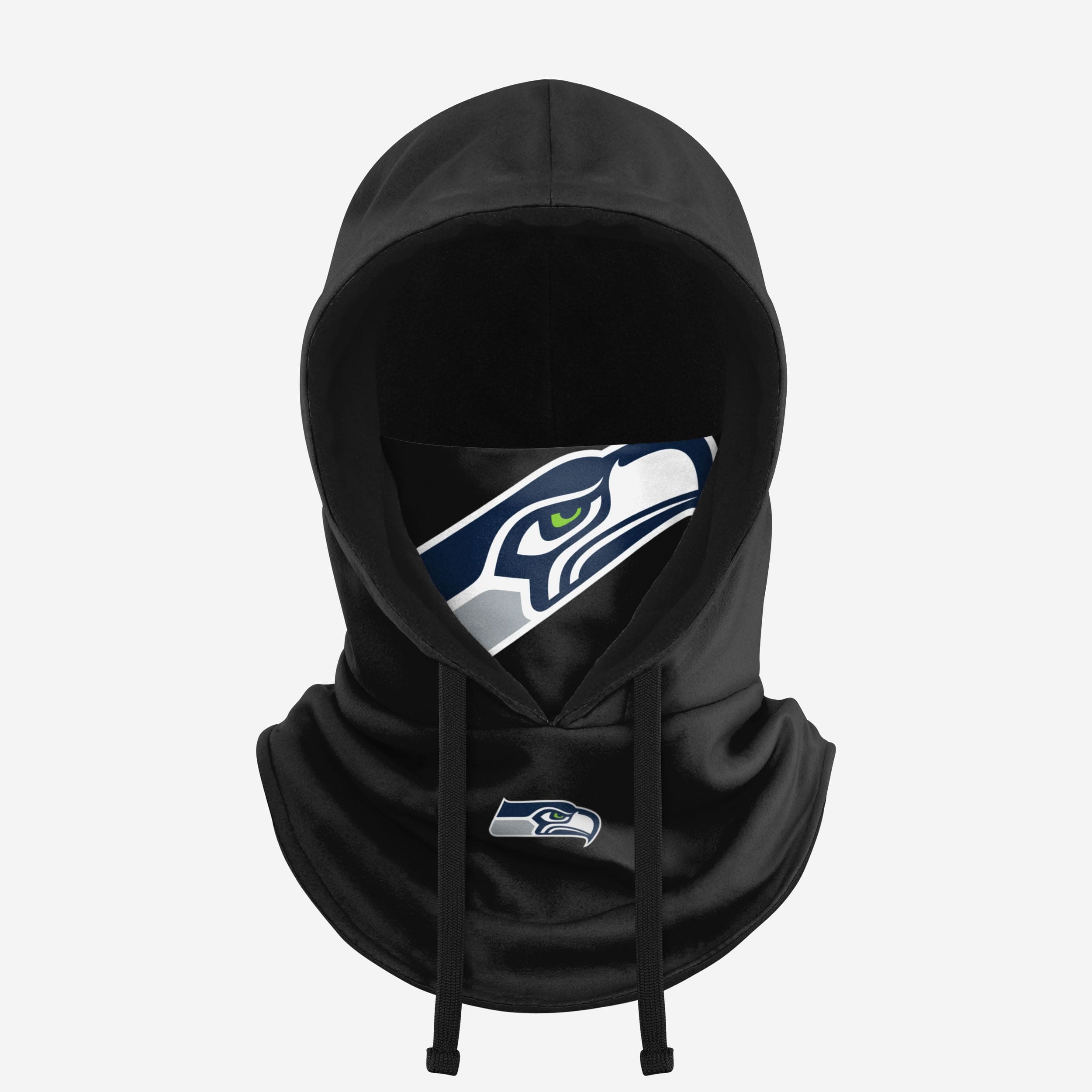 Seattle Seahawks' Ultimate Black Drawstring Hooded Gaiter - Conquer the Cold!