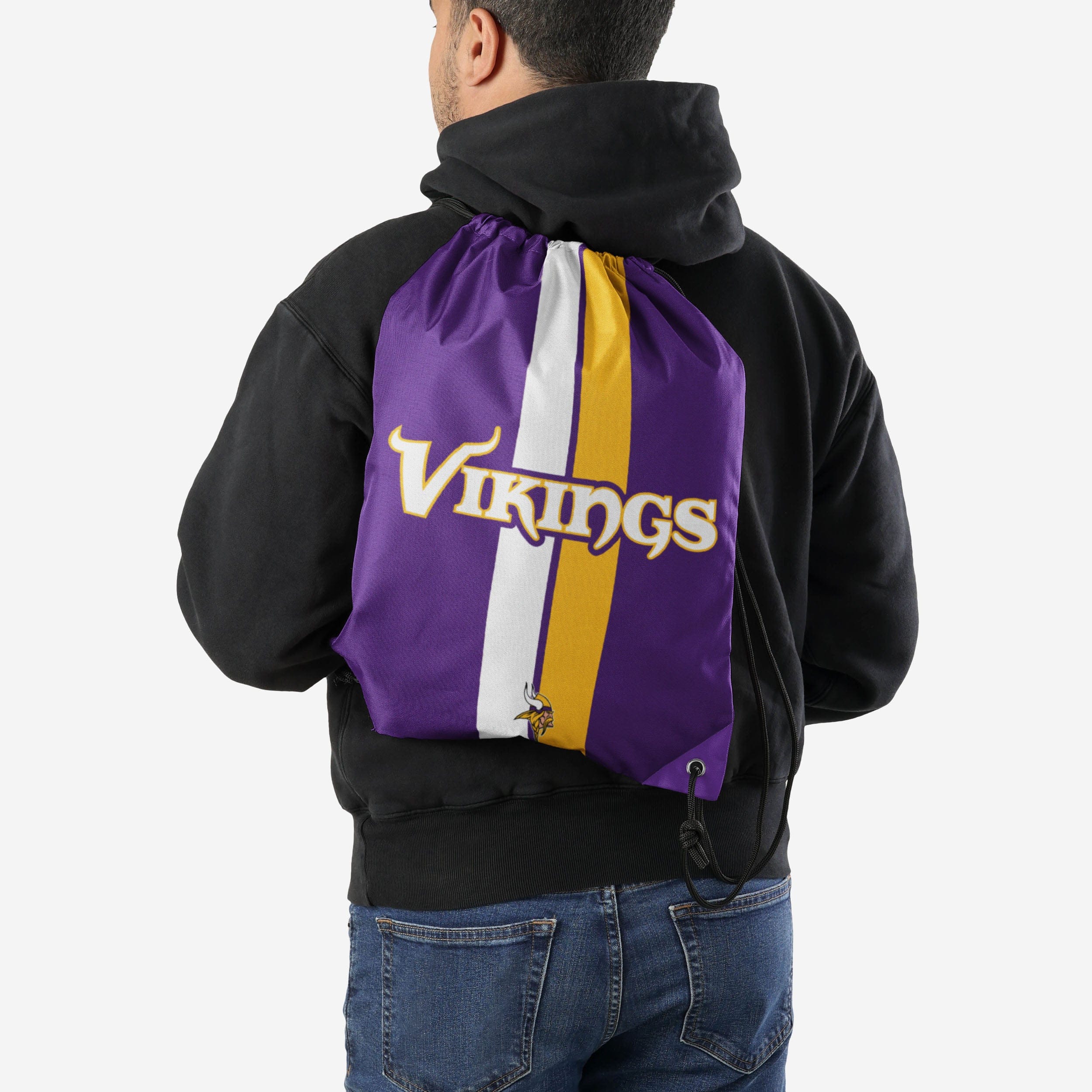 Minnesota Vikings Team Stripe Wordmark Drawstring Backpack - Show Your Team Spirit!