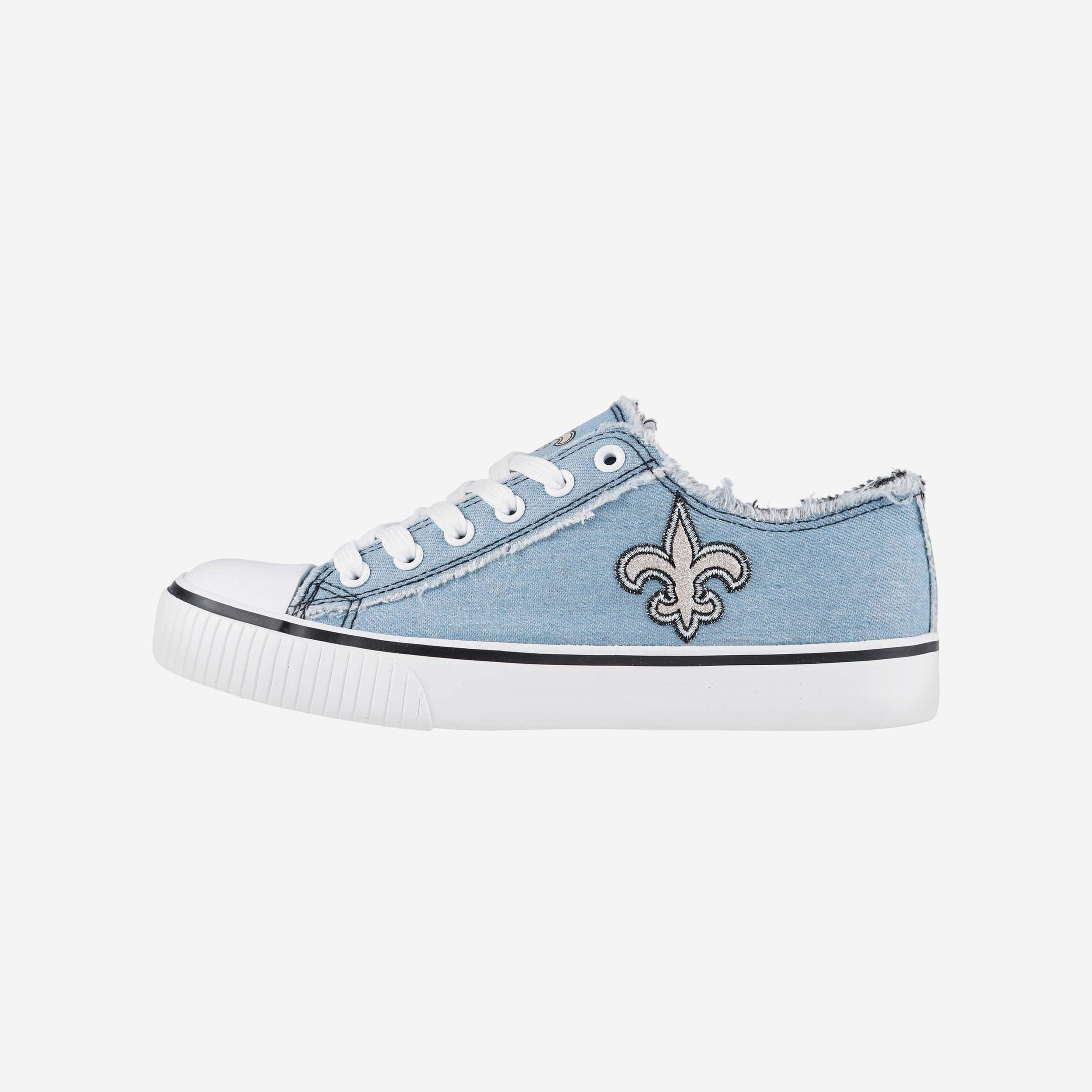 Sparkling New Orleans Saints Women's Denim Low-Top Canvas Shoes