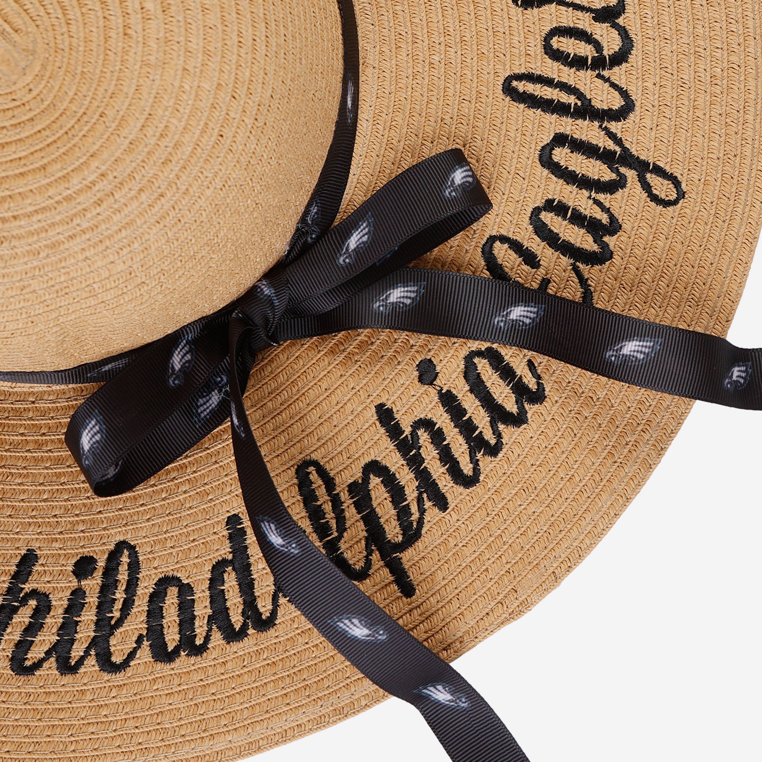 Philadelphia Eagles Women's Stylish Wordmark Beach Straw Hat