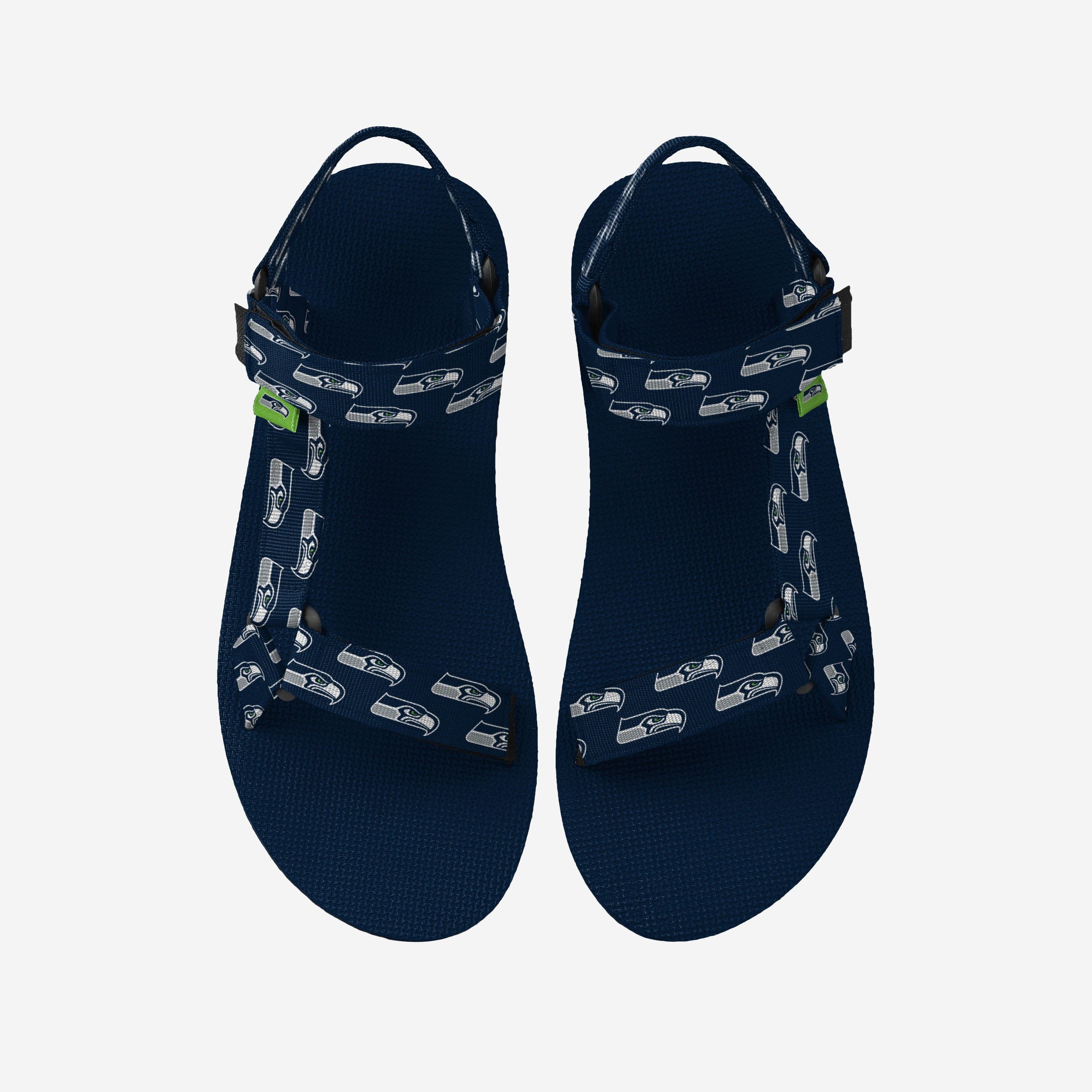 Seattle Seahawks Women's Stylish Repeat Logo Strap Sandals - Show Your Fandom!