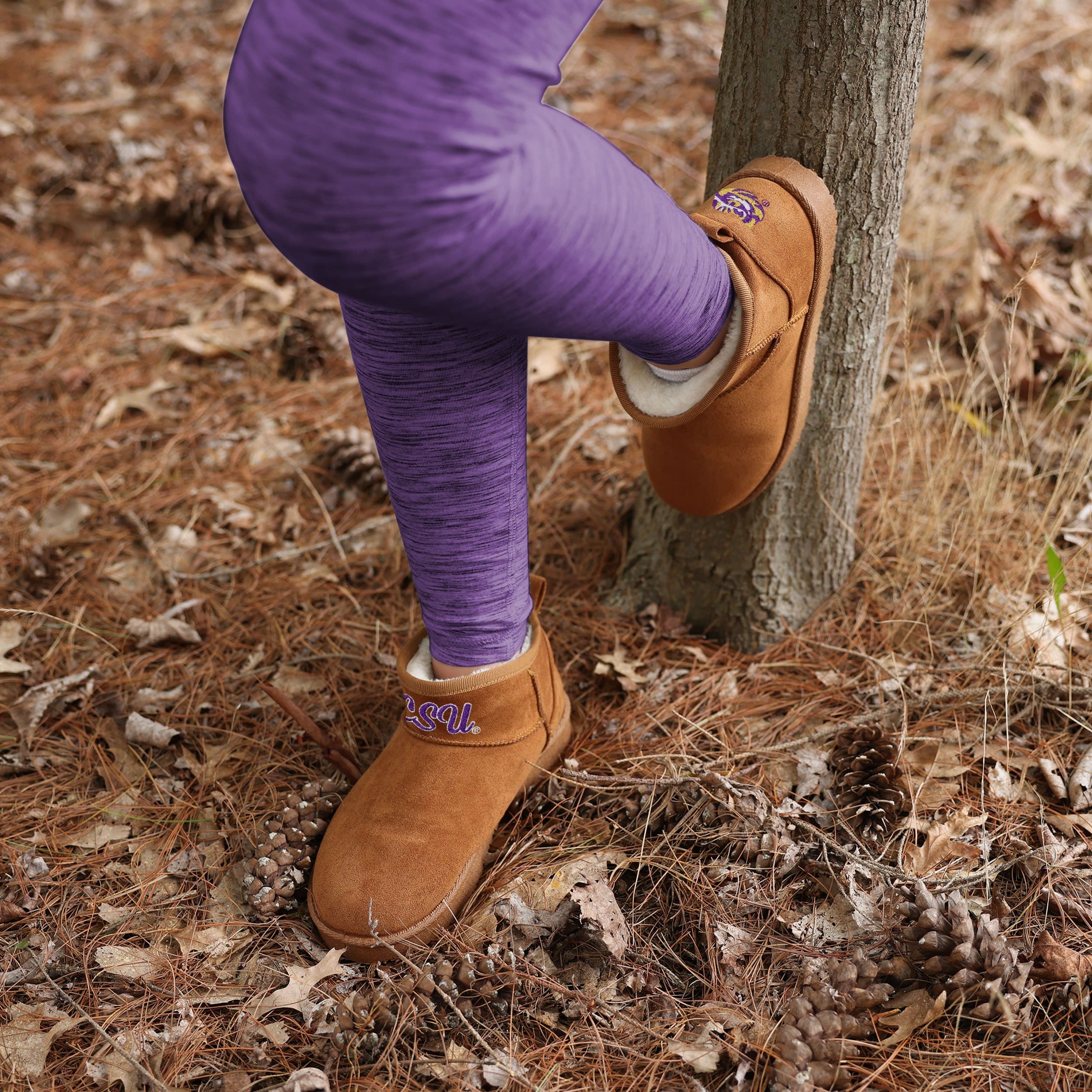 LSU Tigers Women's Fuzzy Team Logo Fan Boots - Stylish and Comfortable!