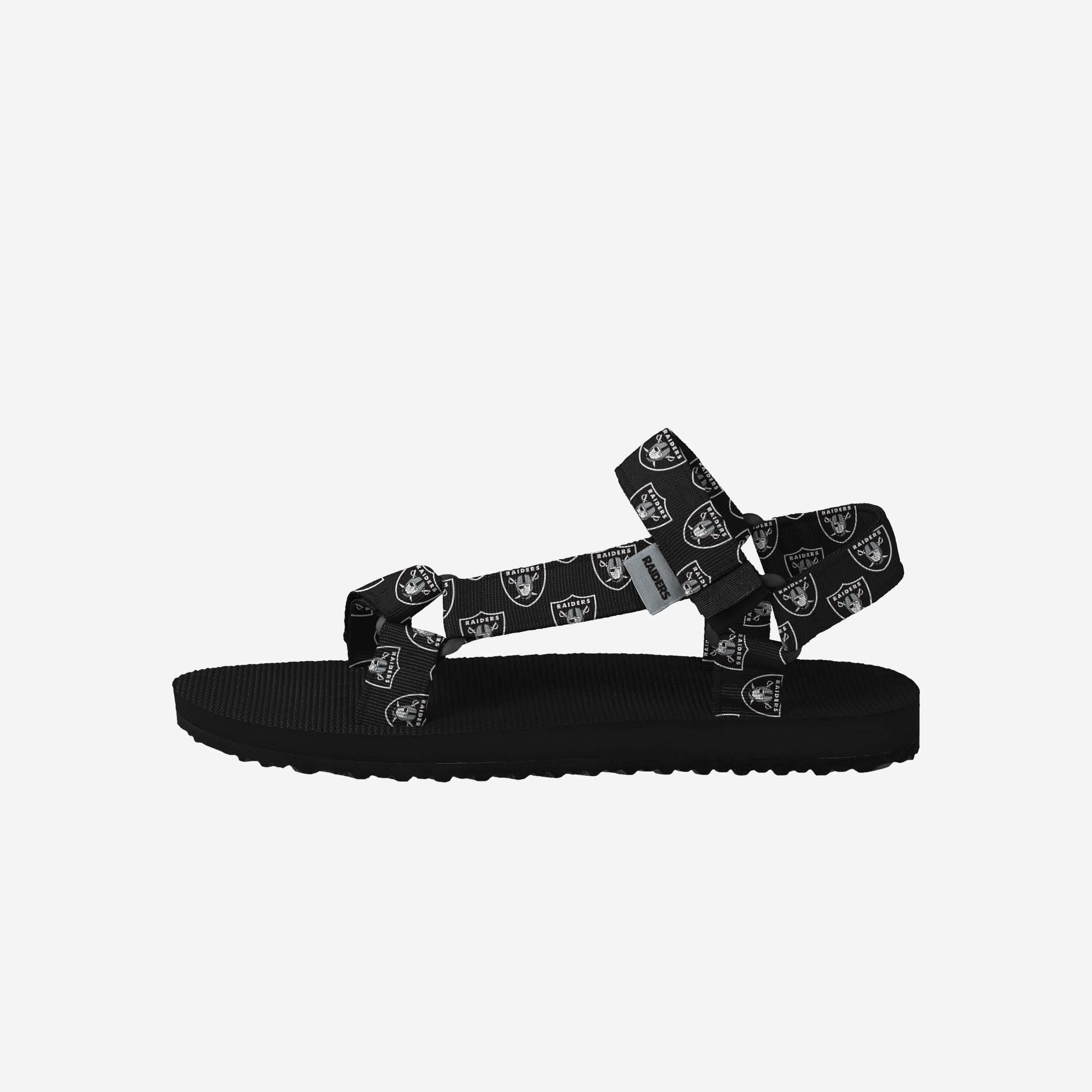 Las Vegas Raiders Women's Stylish Repeat Logo Strap Sandals - Show Your Fandom!