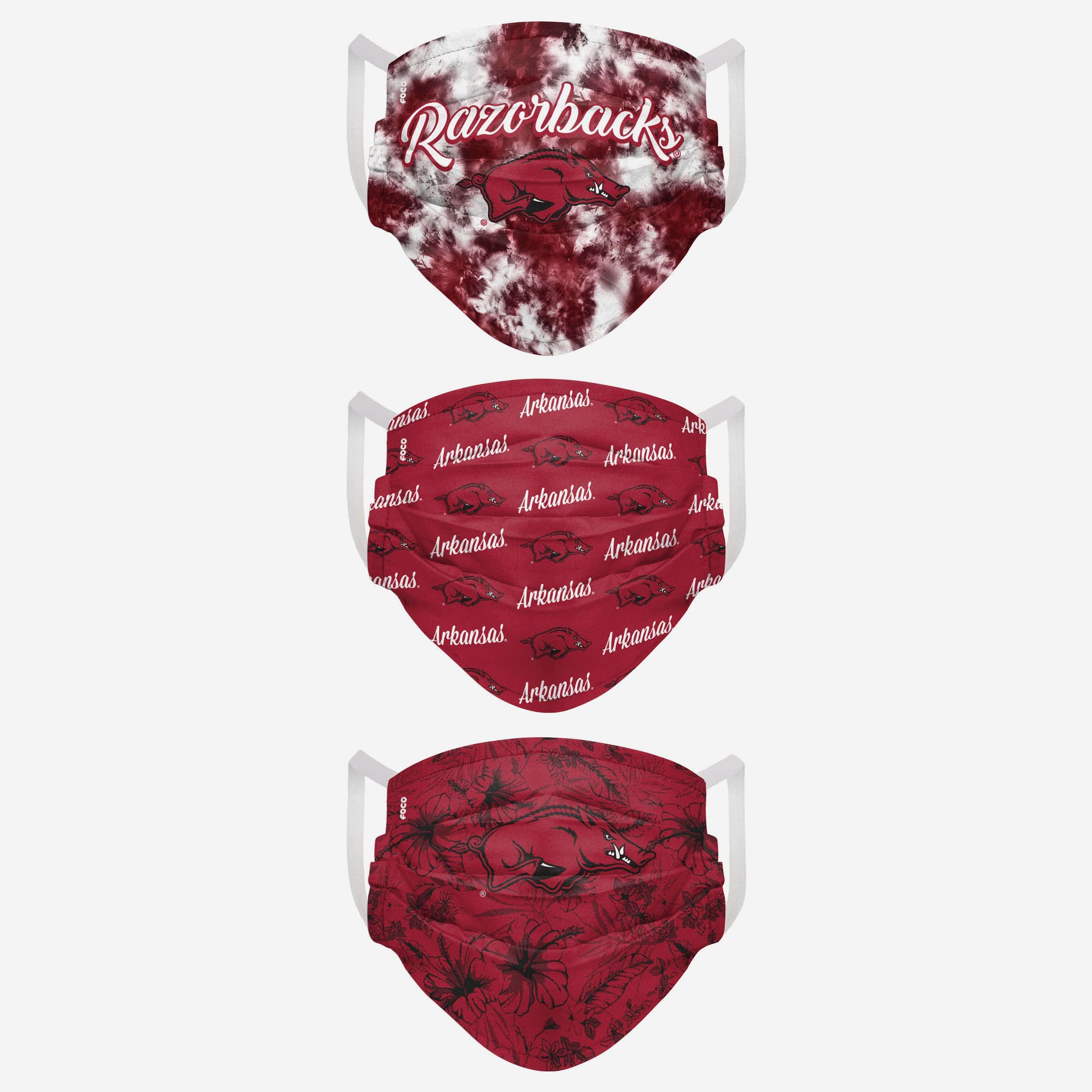 Arkansas Razorbacks Women's Matchday 3-Pack Fashion Face Covers - Represent Your Team in Style!