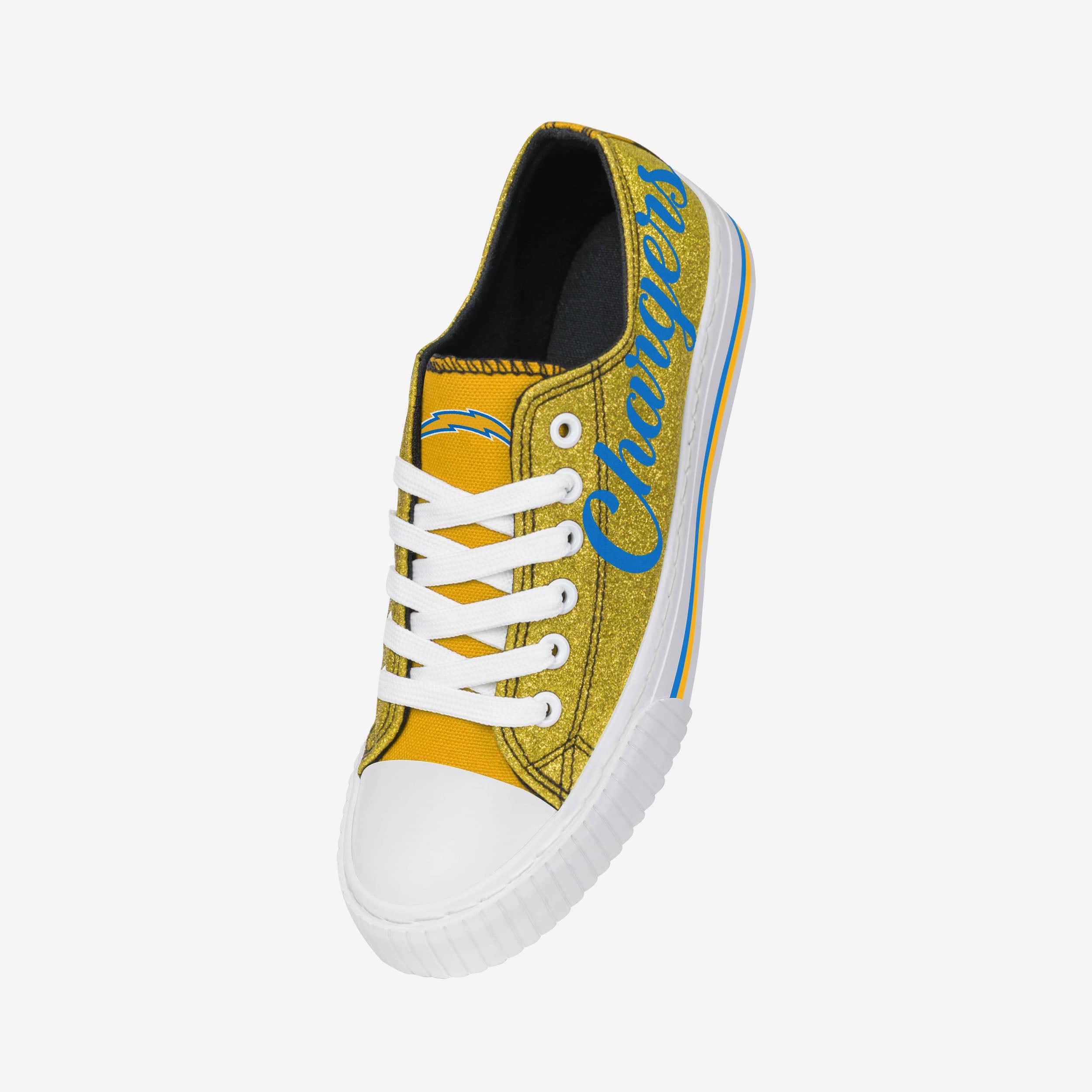 Gorgeous Los Angeles Chargers Women's Color Glitter Low-Top Canvas Shoes