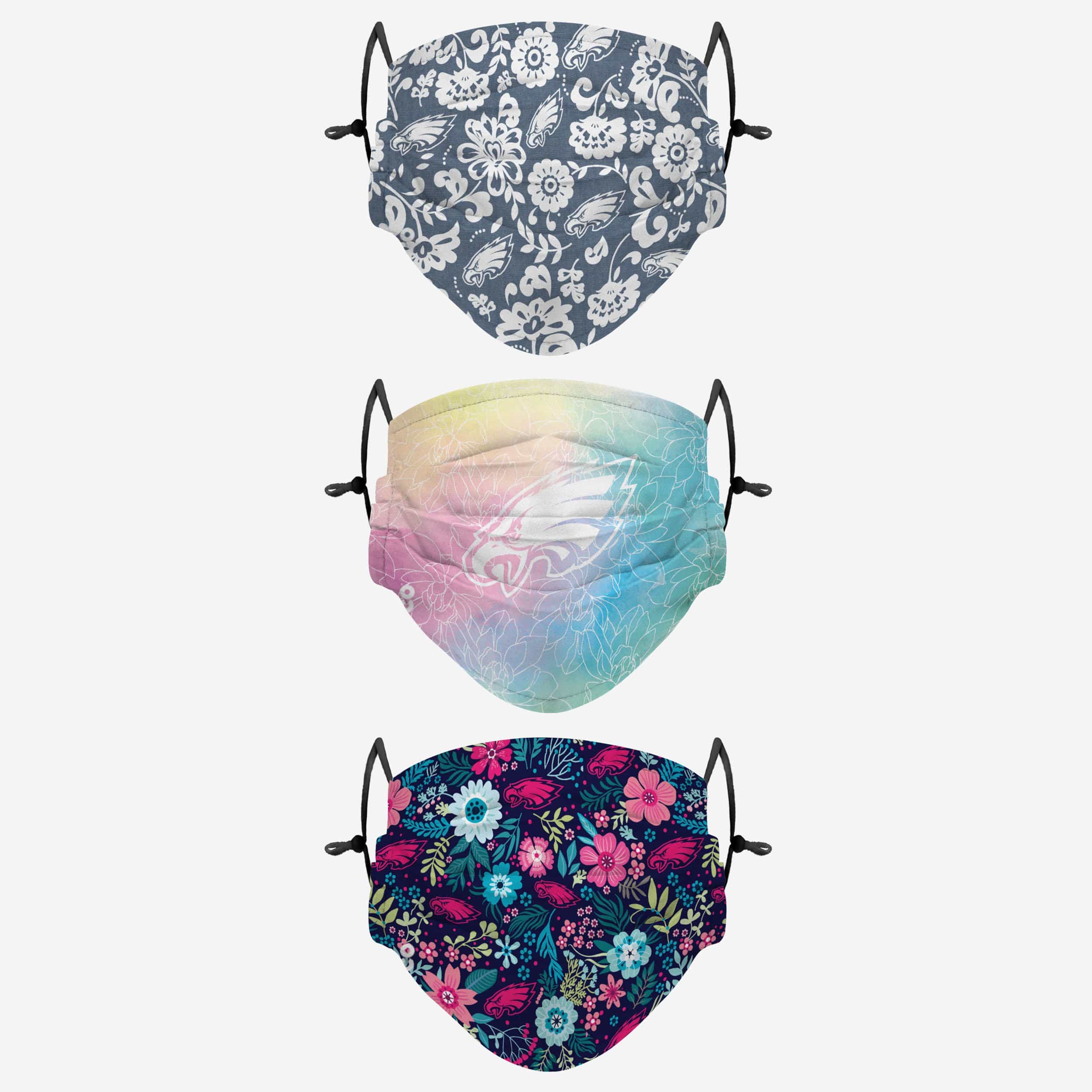 Philadelphia Eagles Spring Flowers 3-Pack Face Cover - Show Your Team Spirit!