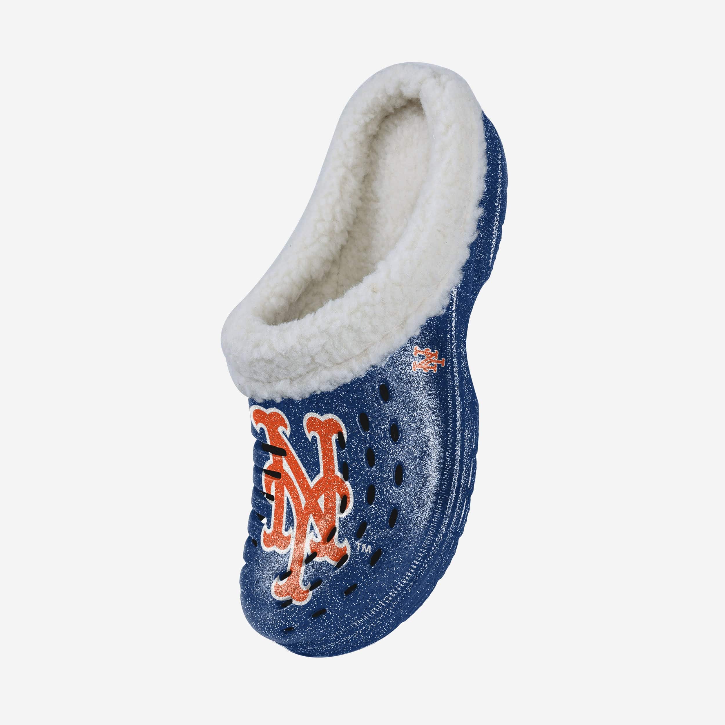 Gorgeous New York Mets Women's Glitter Sherpa-Lined Clogs - Sparkle in Style!
