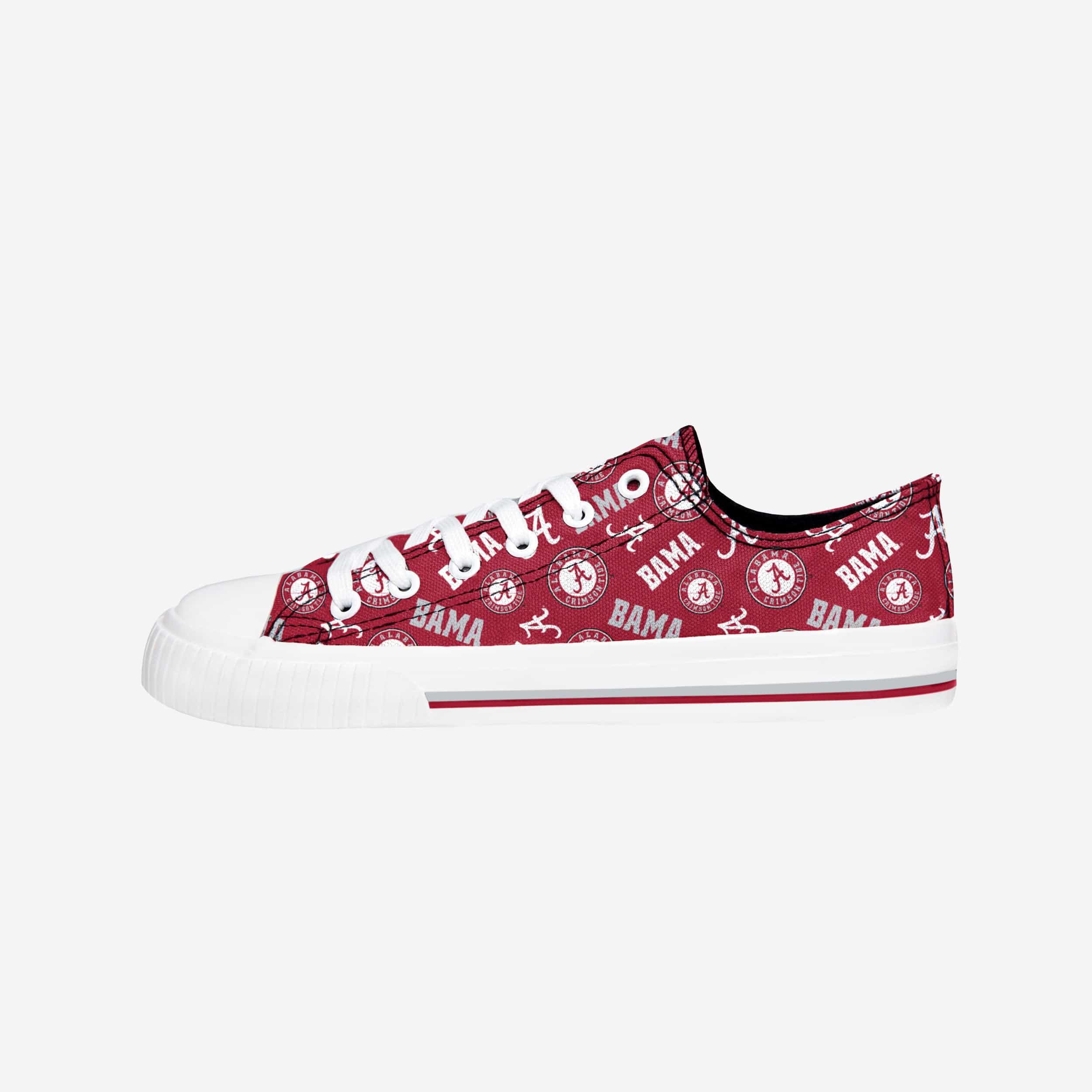 Alabama Crimson Tide Women's Stylish Low-Top Canvas Shoes with Repeat Print
