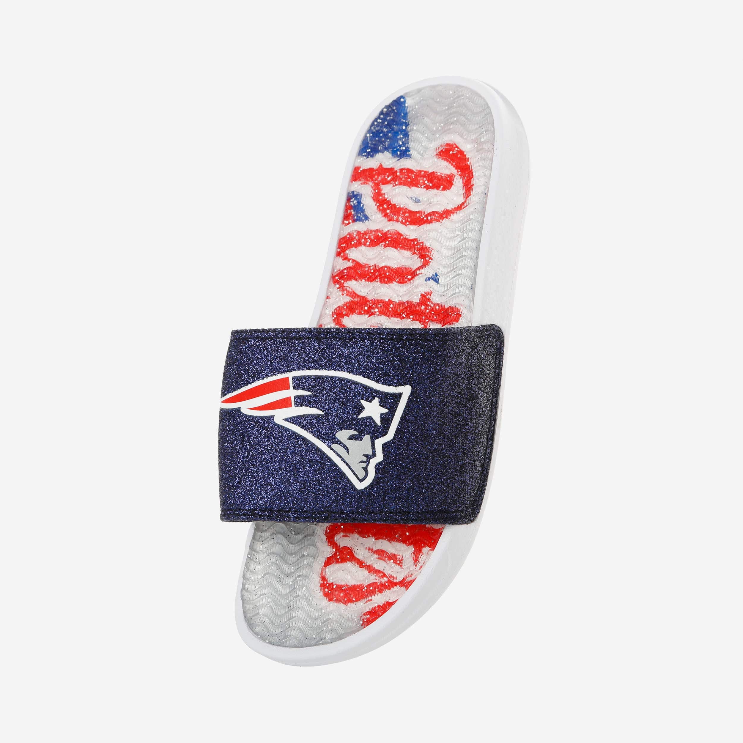 New England Patriots Women's Sparkling Gel Slides - Shine with Team Spirit!