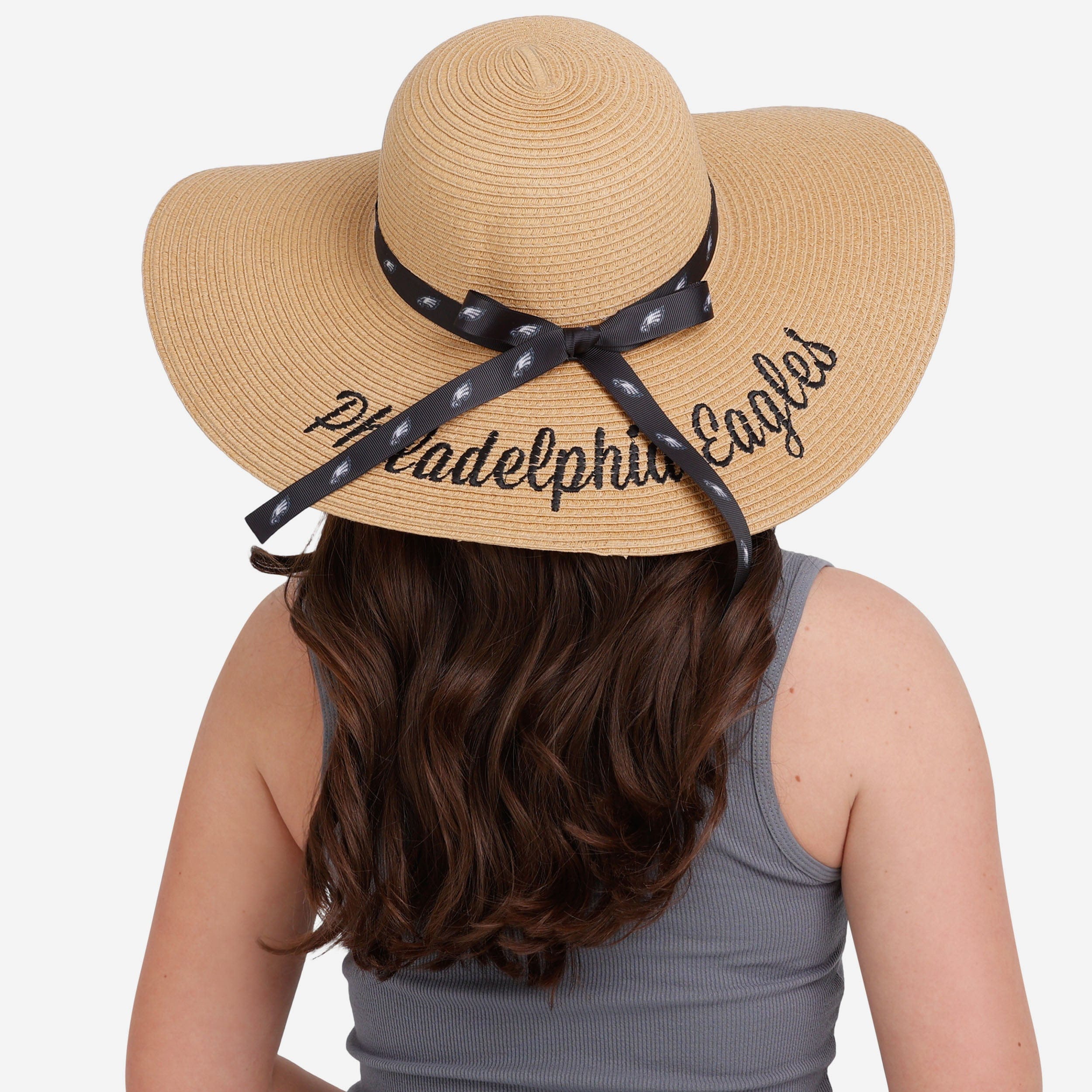 Philadelphia Eagles Women's Stylish Wordmark Beach Straw Hat