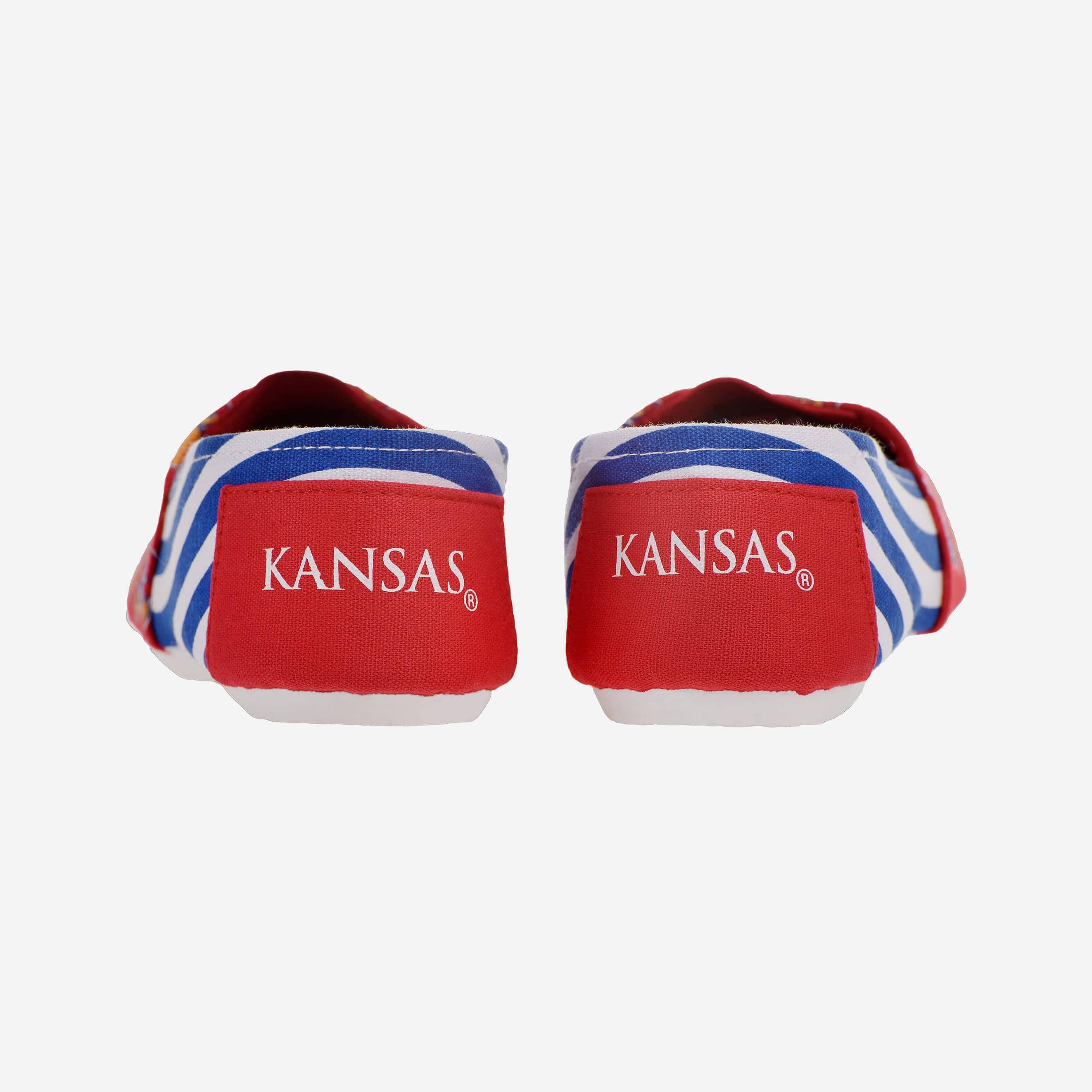 Kansas Jayhawks Women's Stylish Stripe Canvas Shoes - Rock Your Team Spirit!