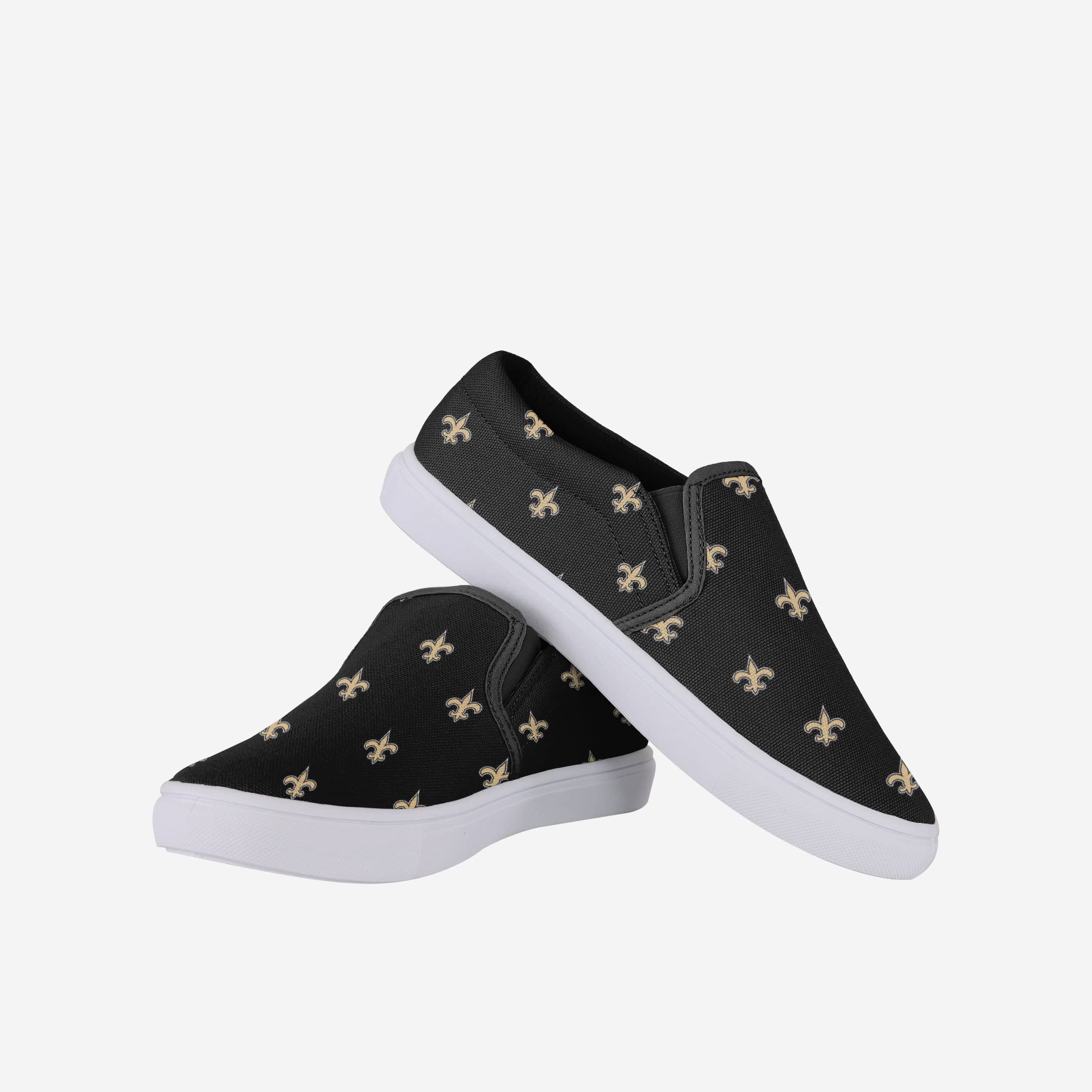 New Orleans Saints Women's Stylish Repeat Logo Slip-On Canvas Shoes