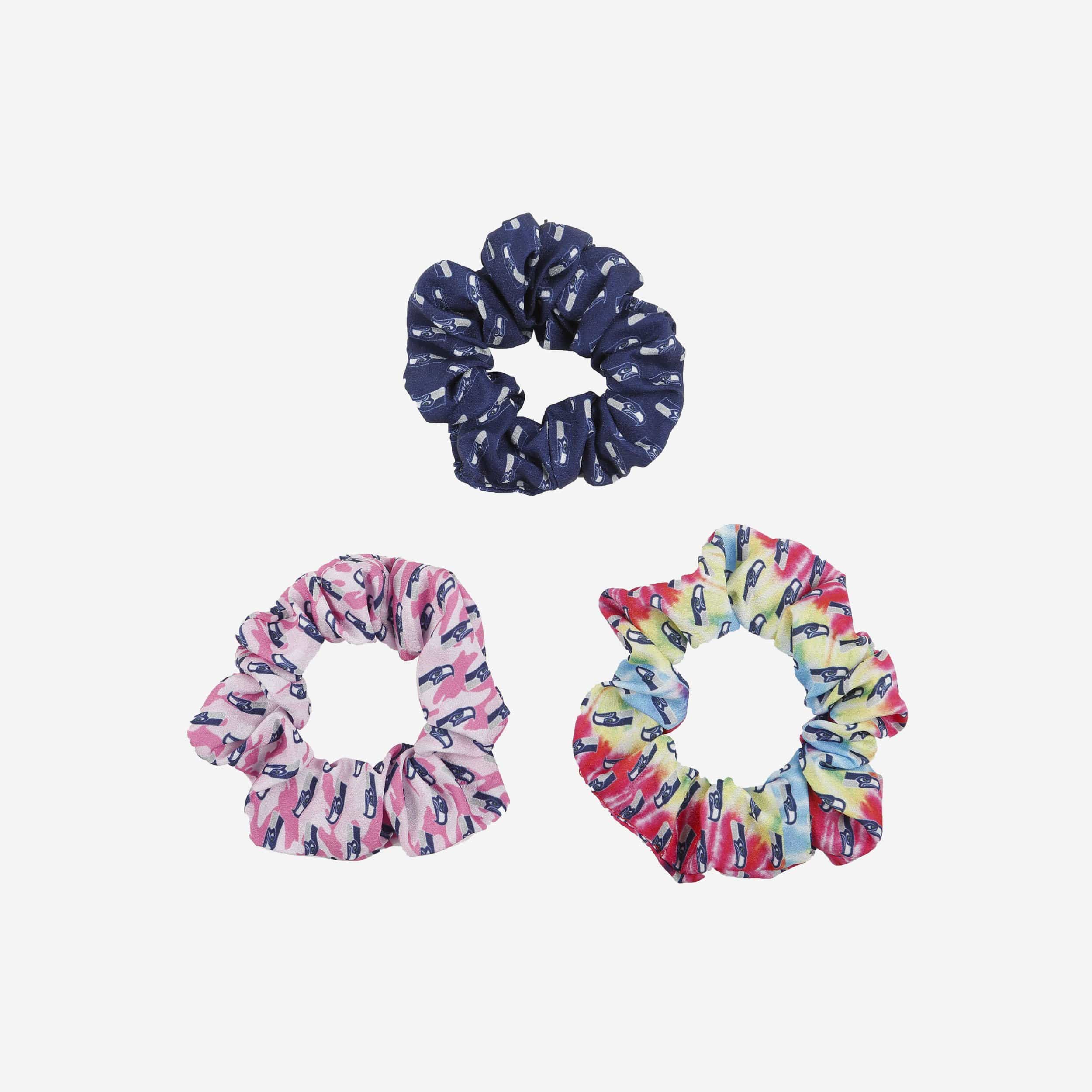 Seattle Seahawks Mini Print 3-Pack Hair Scrunchies - A Must-Have for Fans!